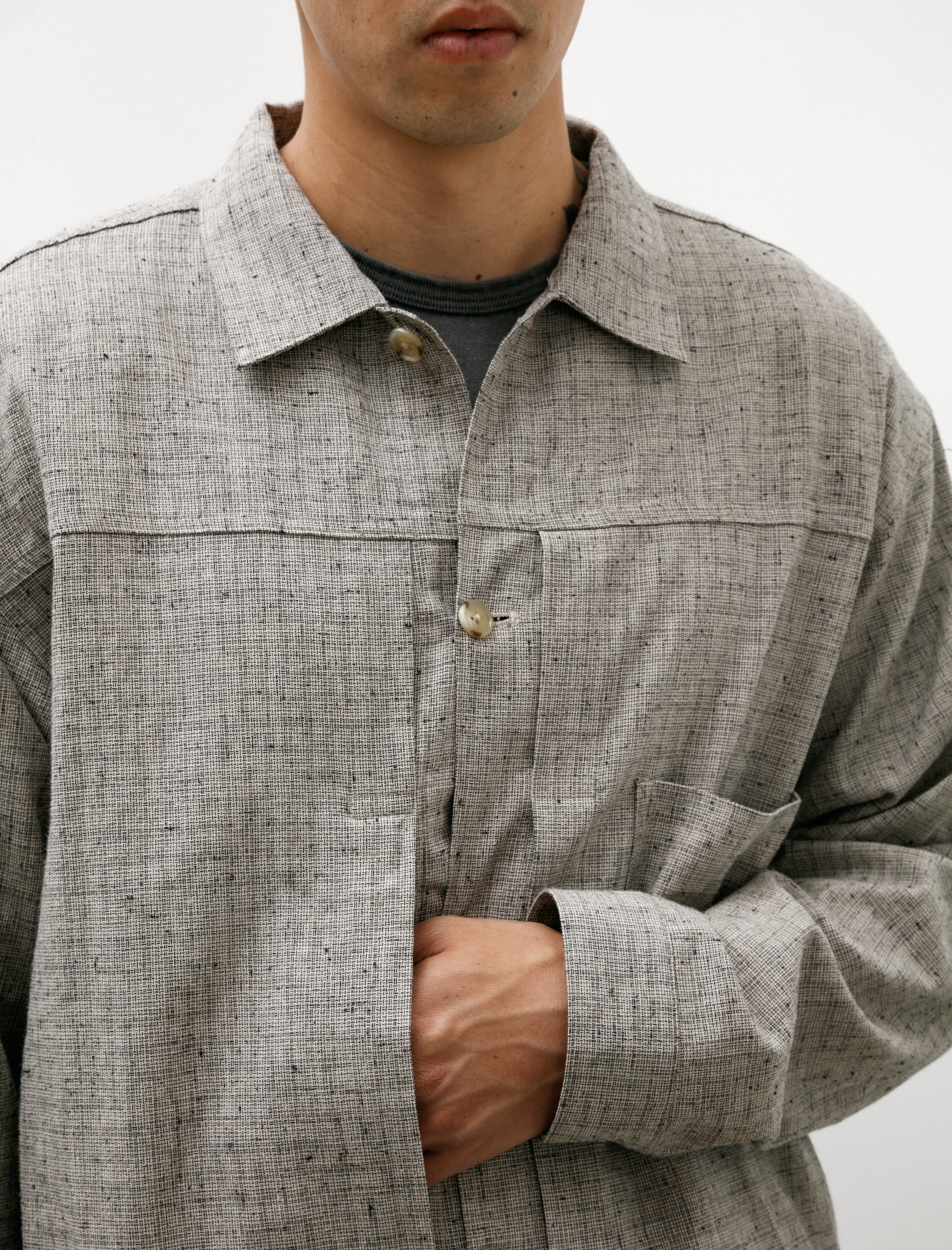 Polyploid Trucker Jacket B Grey Nep