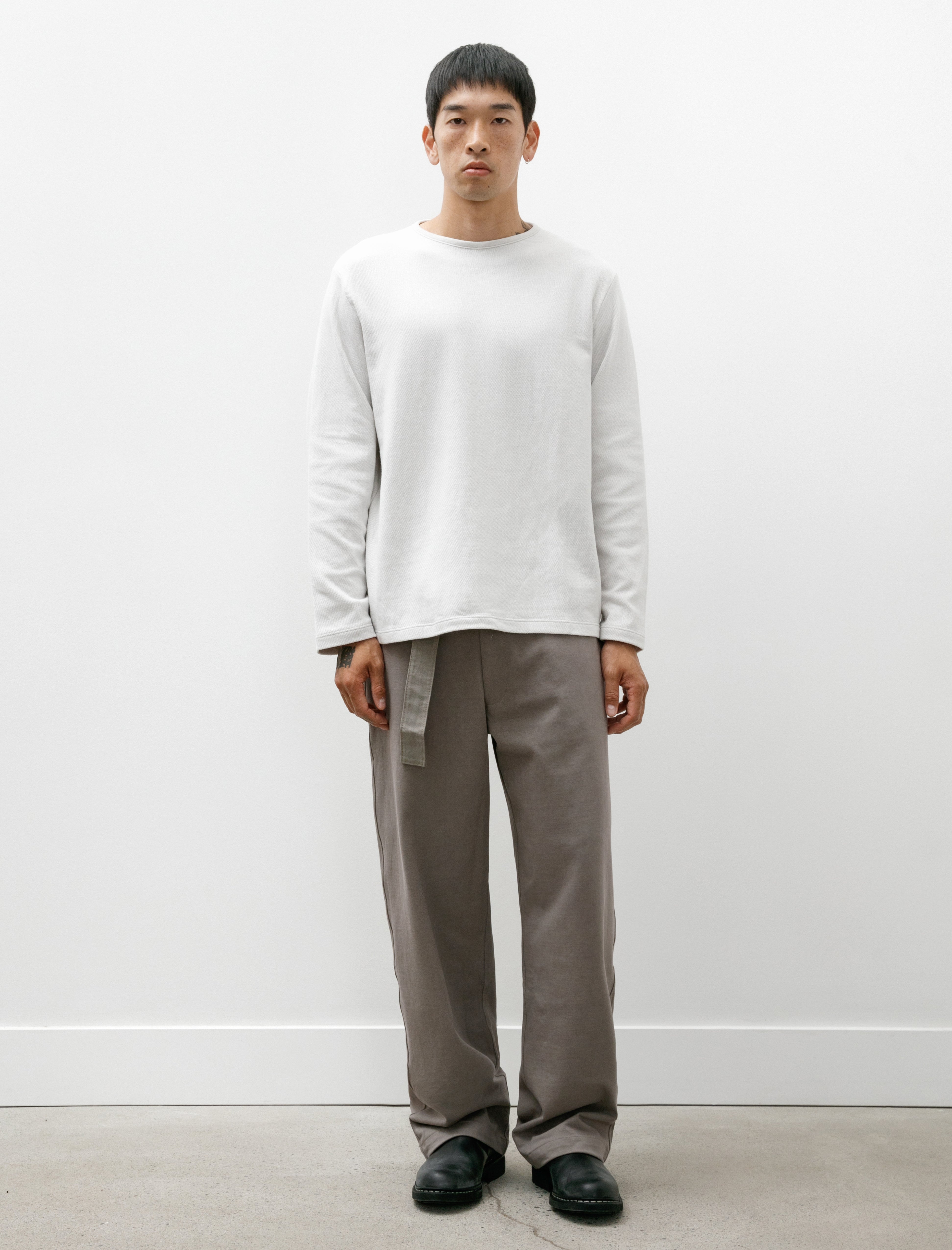 Lady White Co. Belted Jersey Trouser Anvil Grey