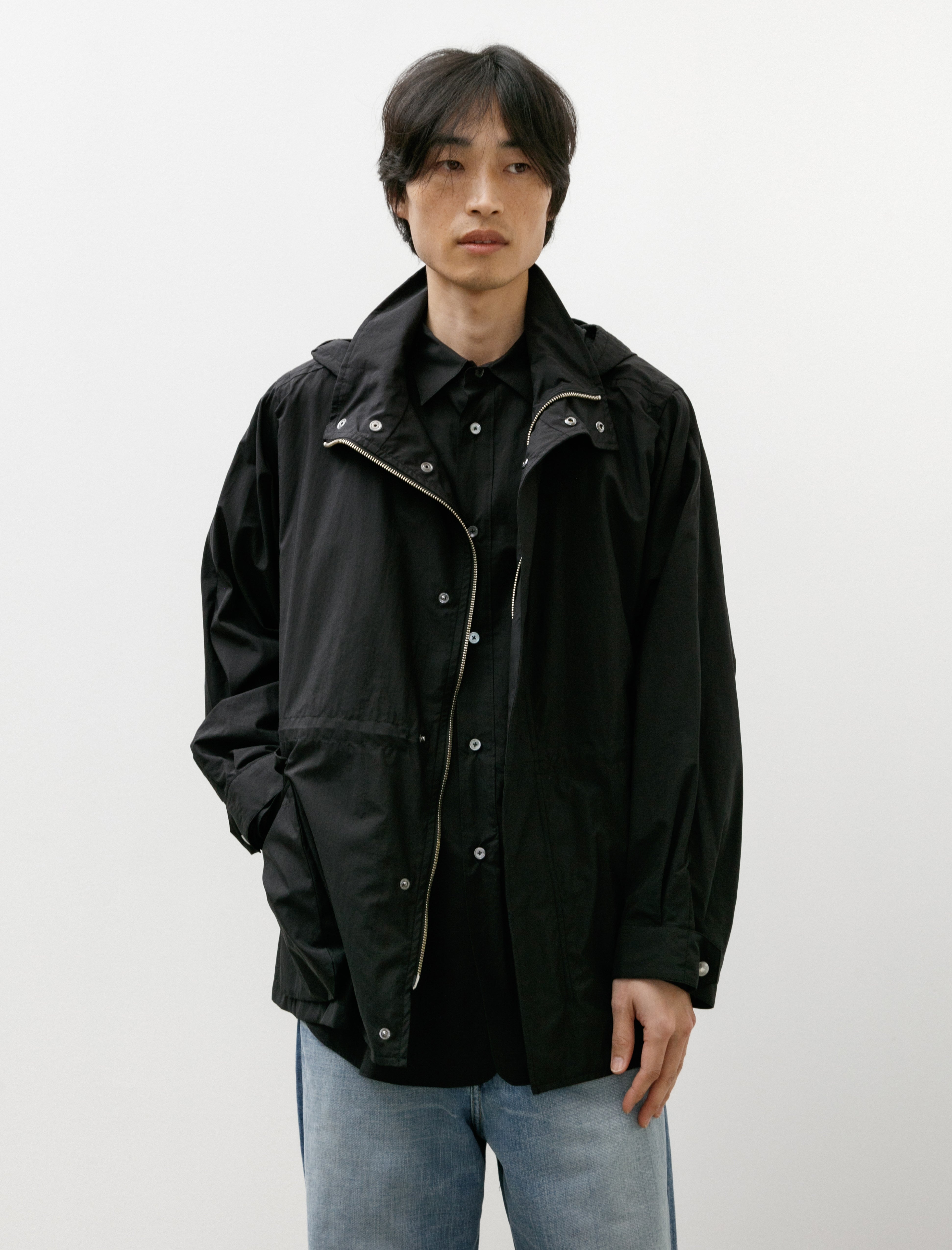 Maatee & Sons Stand Collar Jacket Cotton Nylon Black