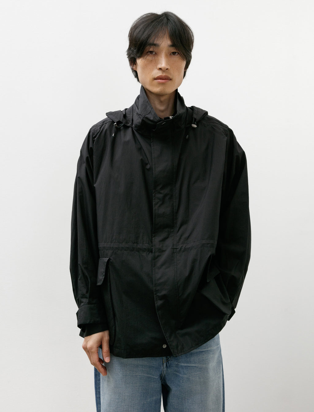 Maatee & Sons Stand Collar Jacket Cotton Nylon Black – Neighbour