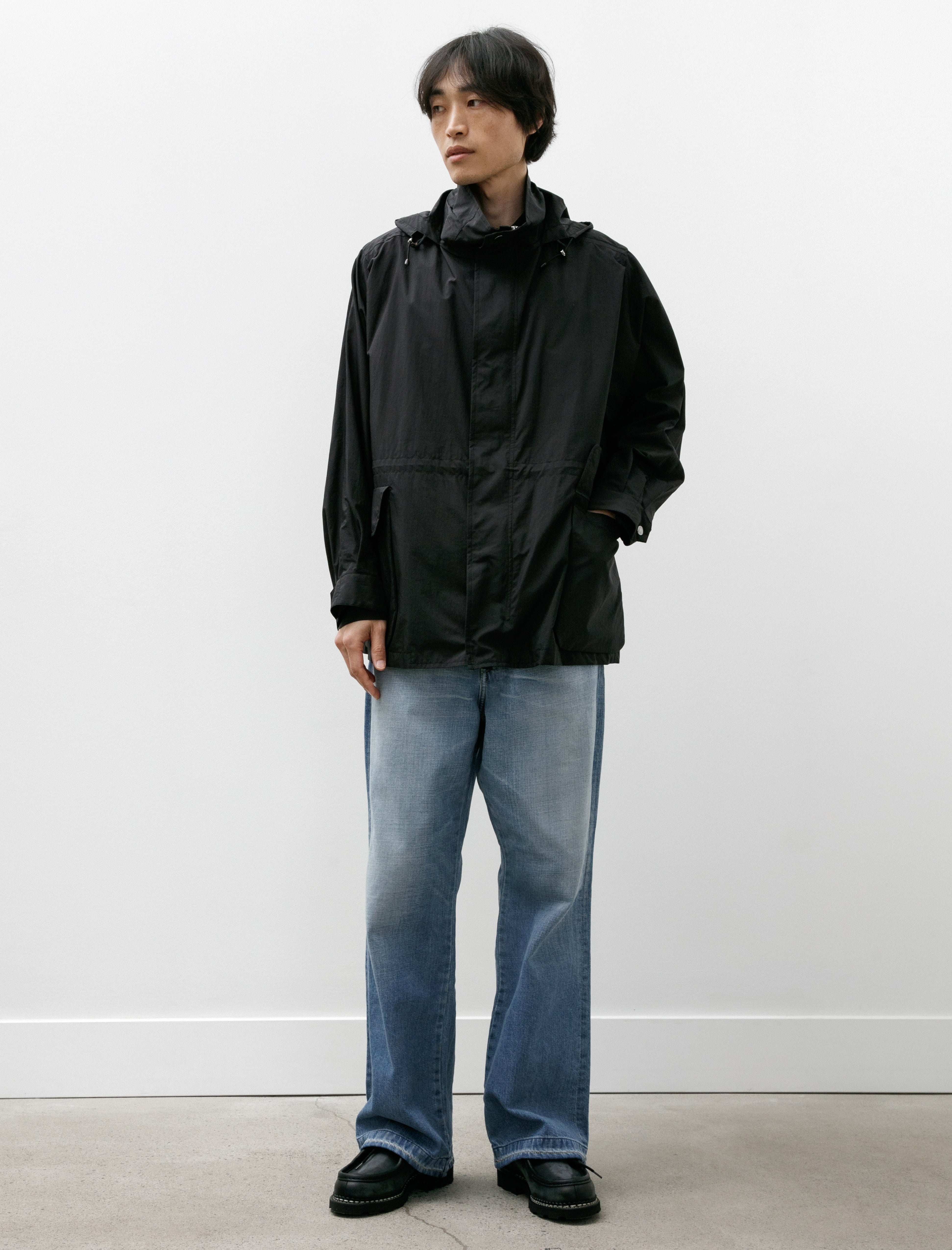 Maatee & Sons Stand Collar Jacket Cotton Nylon Black