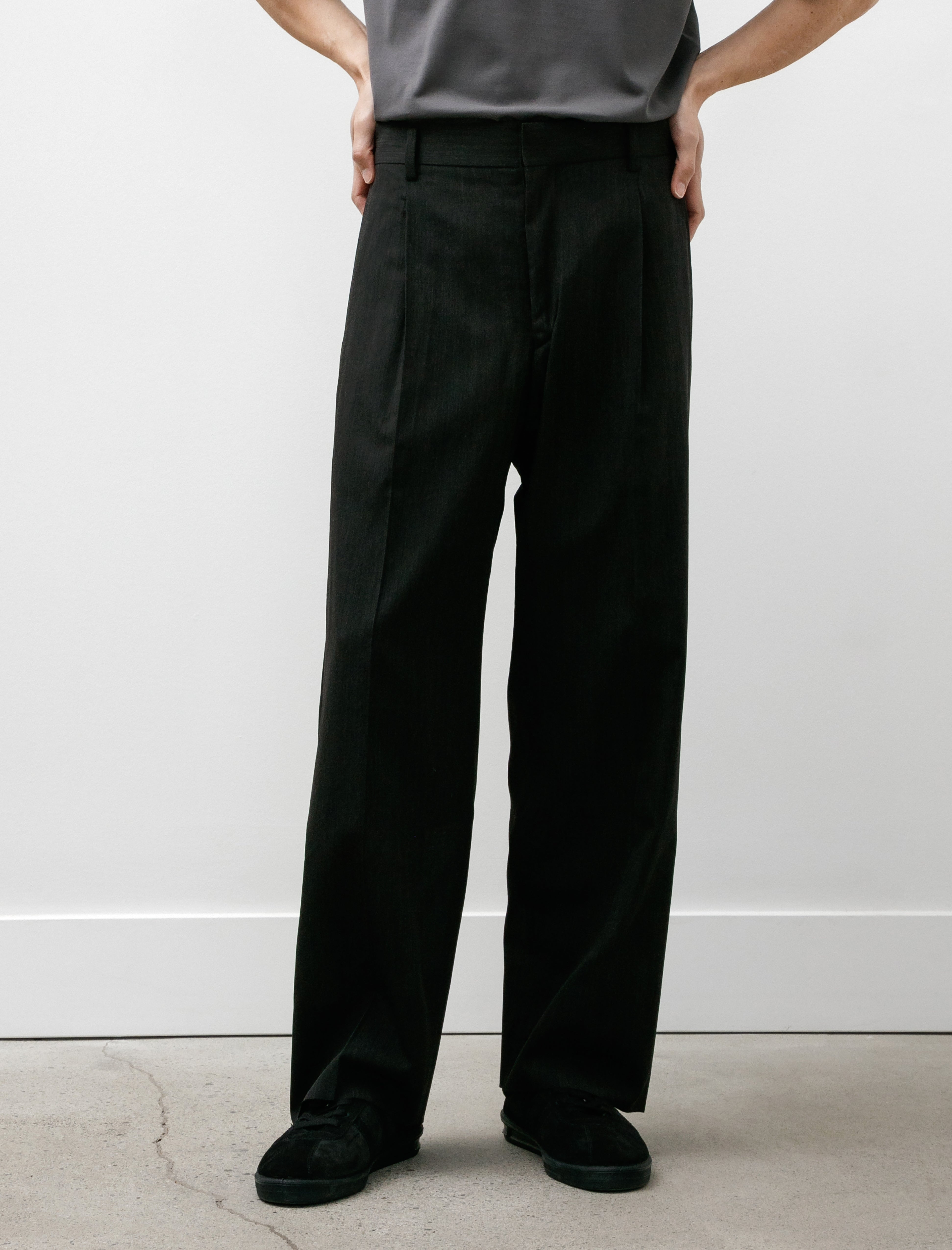 Maatee & Sons Musou Trouser Wool Silk Mix Charcoal