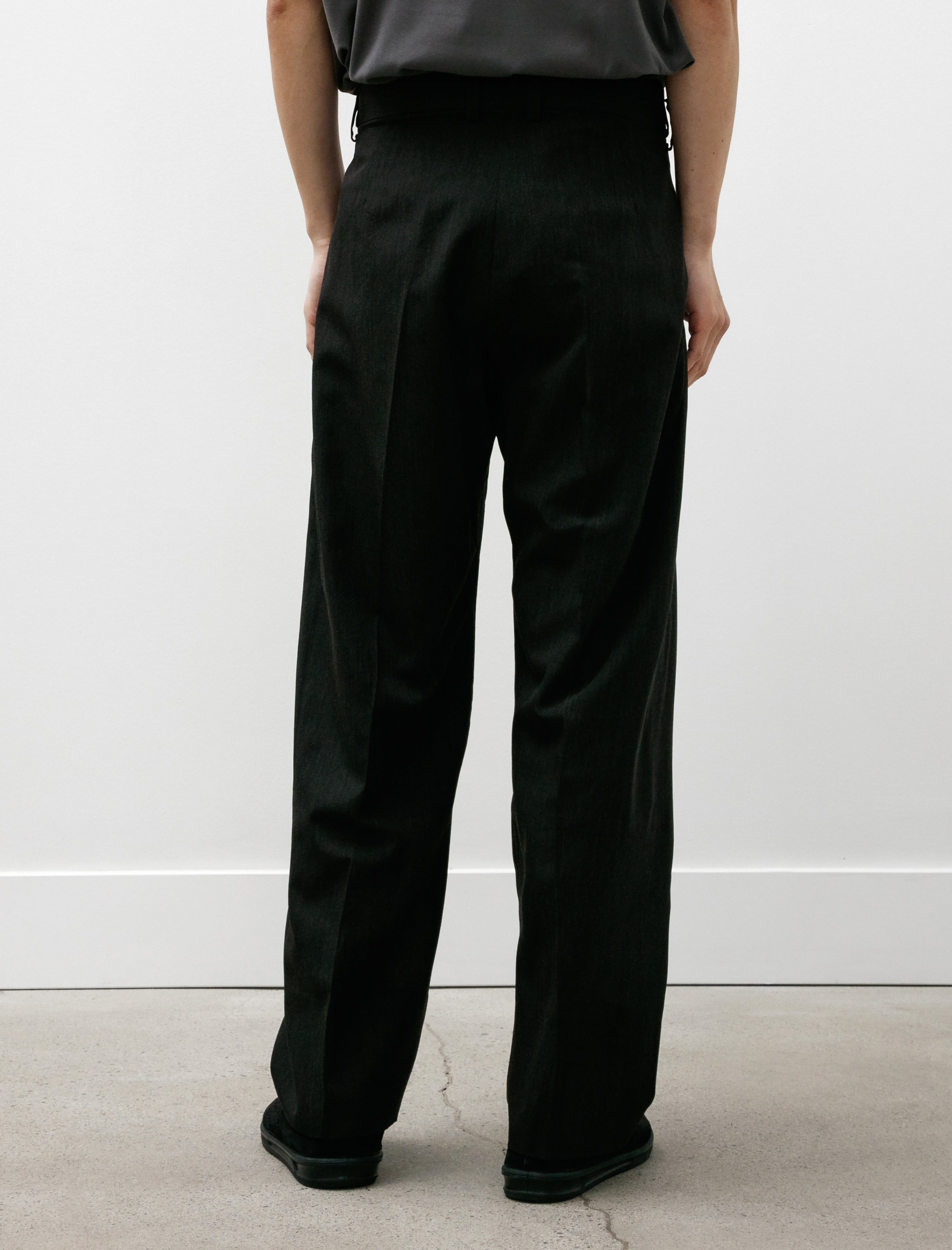 Maatee & Sons Musou Trouser Wool Silk Mix Charcoal