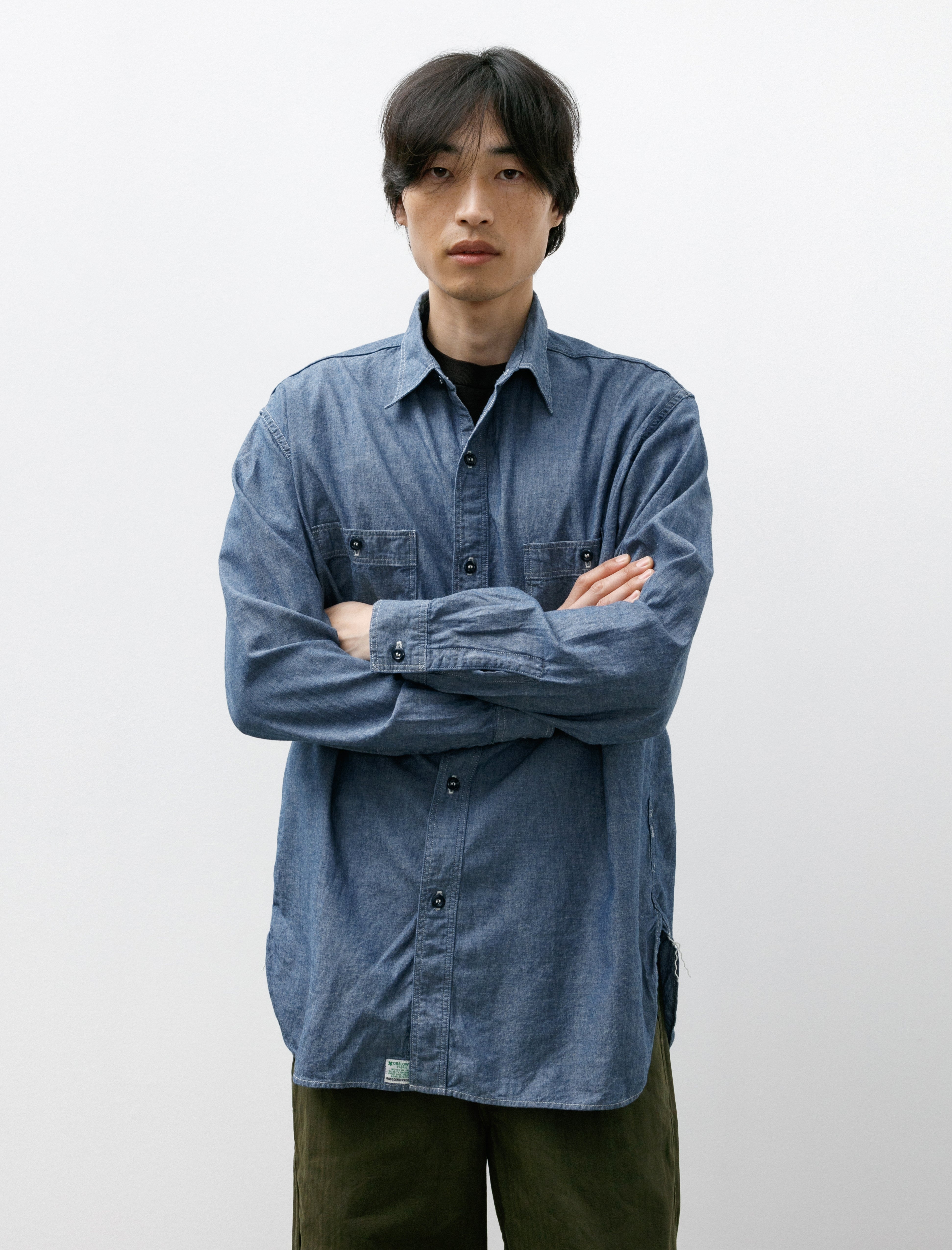 orSlow Relax Fit Work Shirt Chambray
