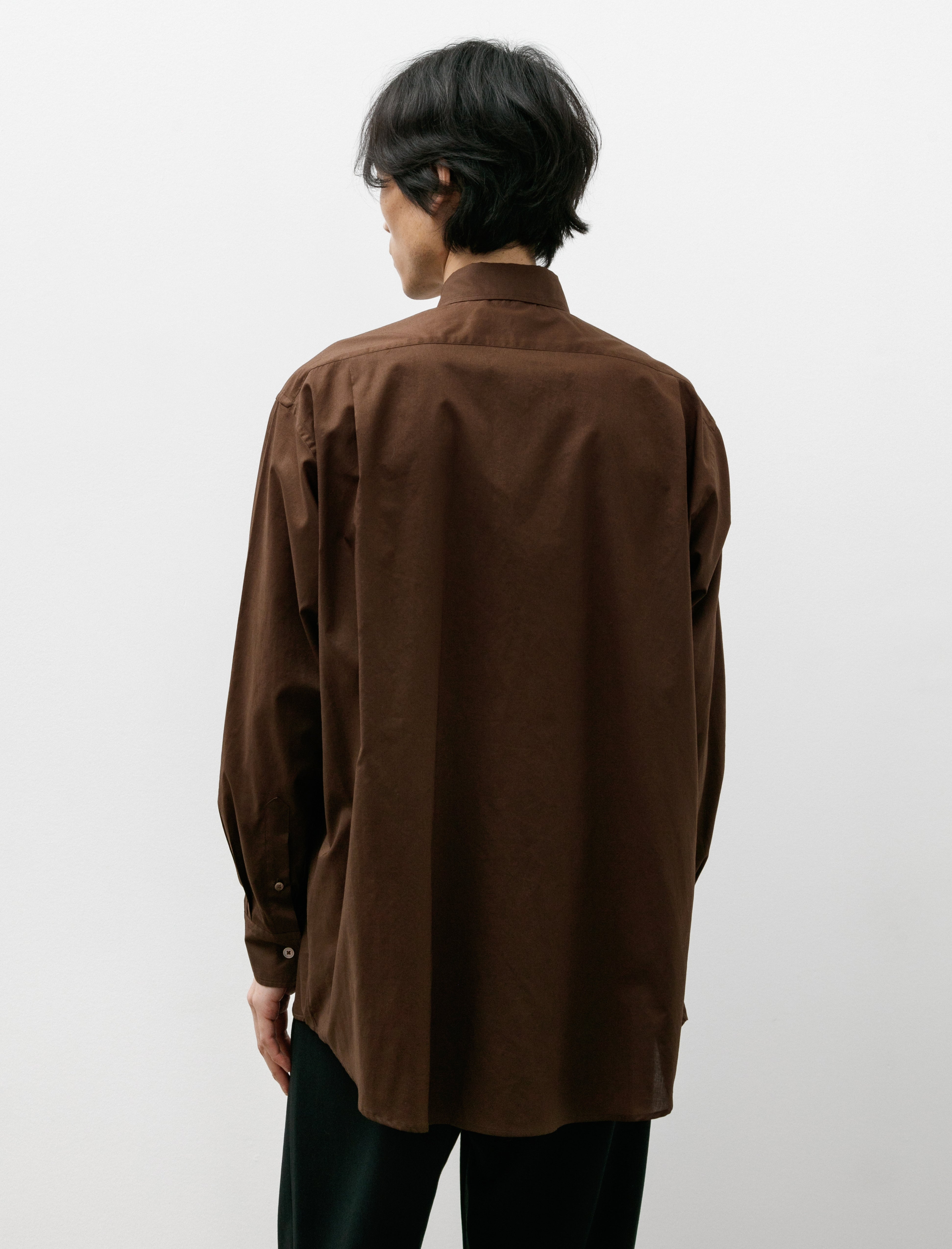 Auralee Washed Finx Typewriter Shirt Dark Brown
