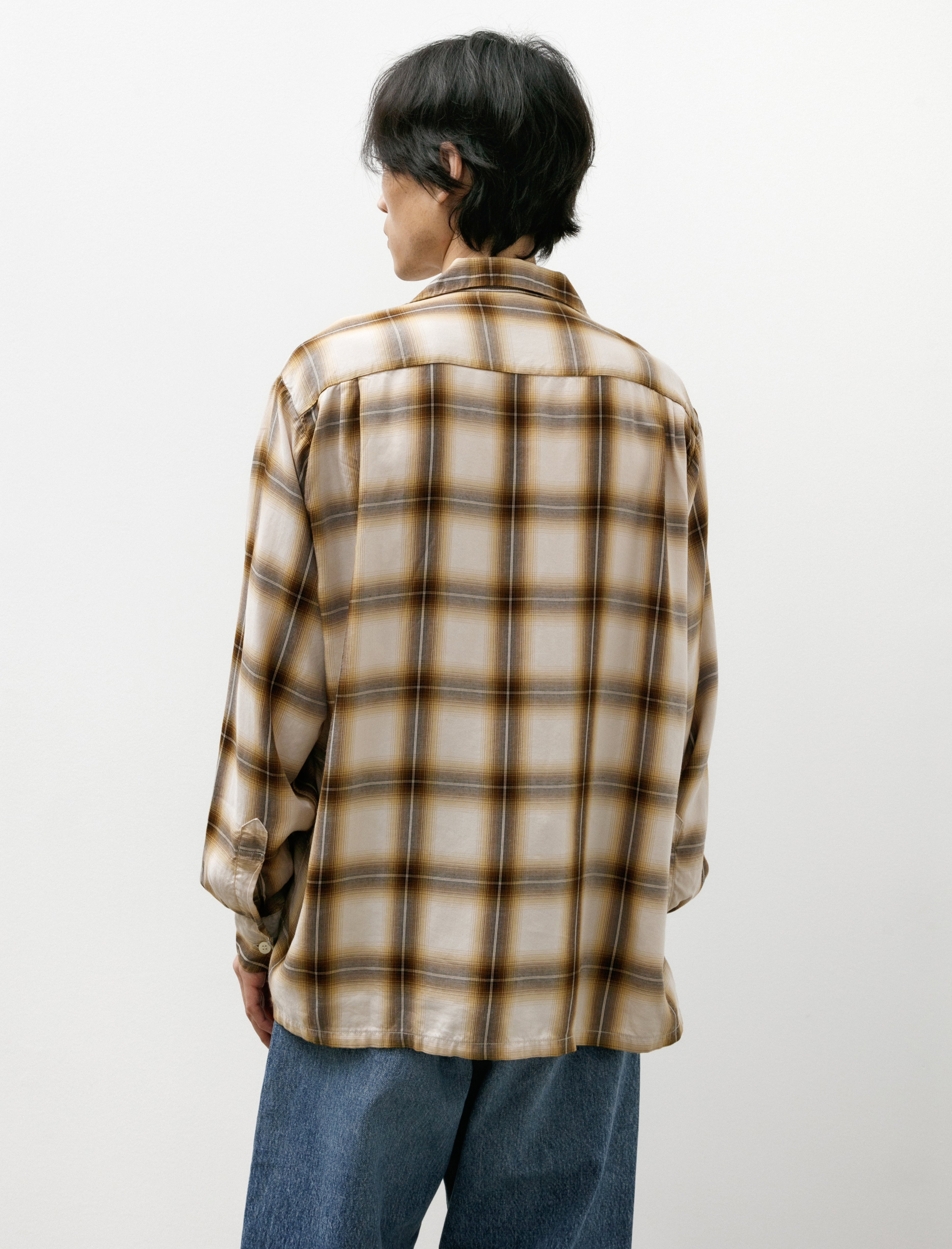 orSlow Ombre Check Shirt Brown