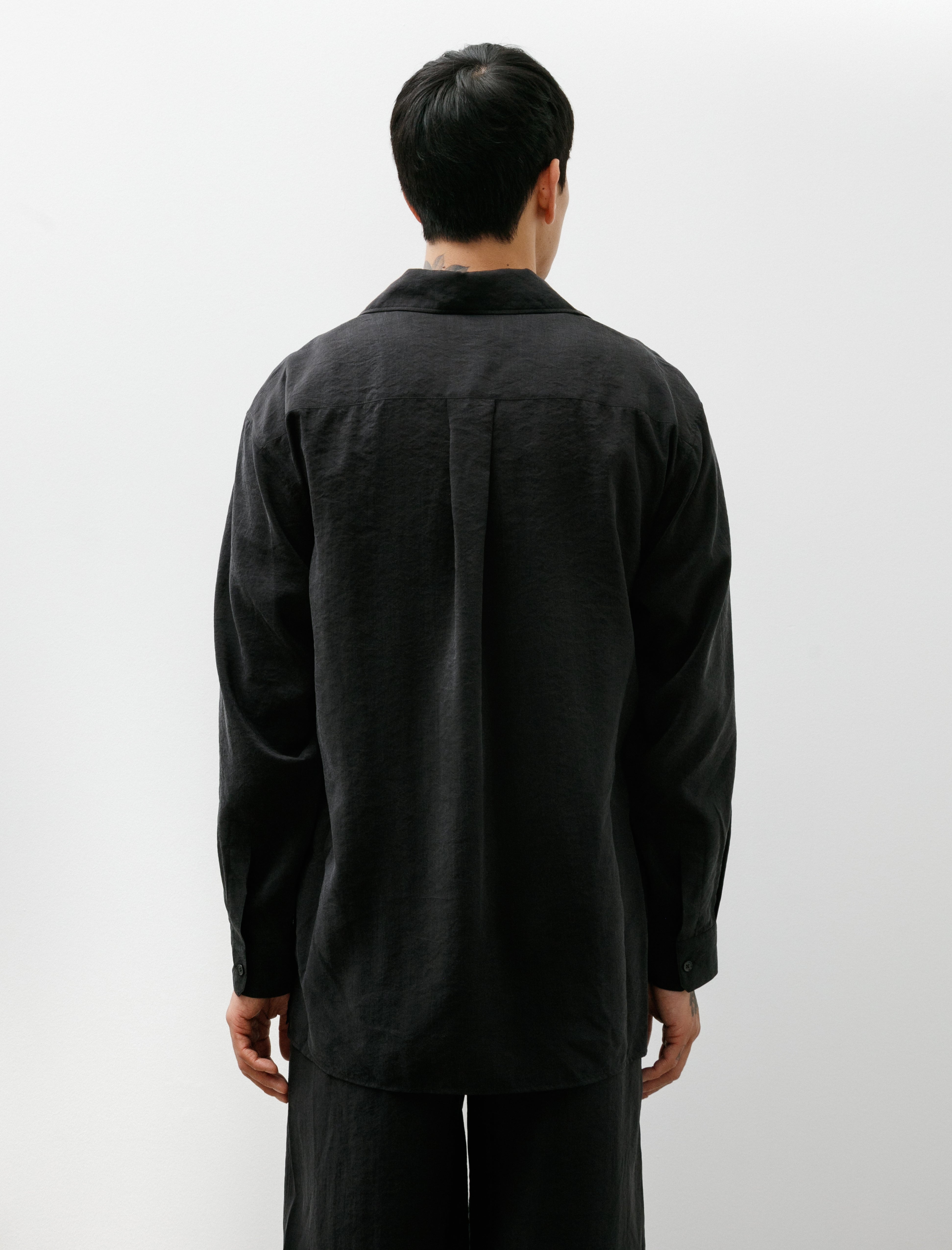Lemaire Convertible Collar Shirt Black