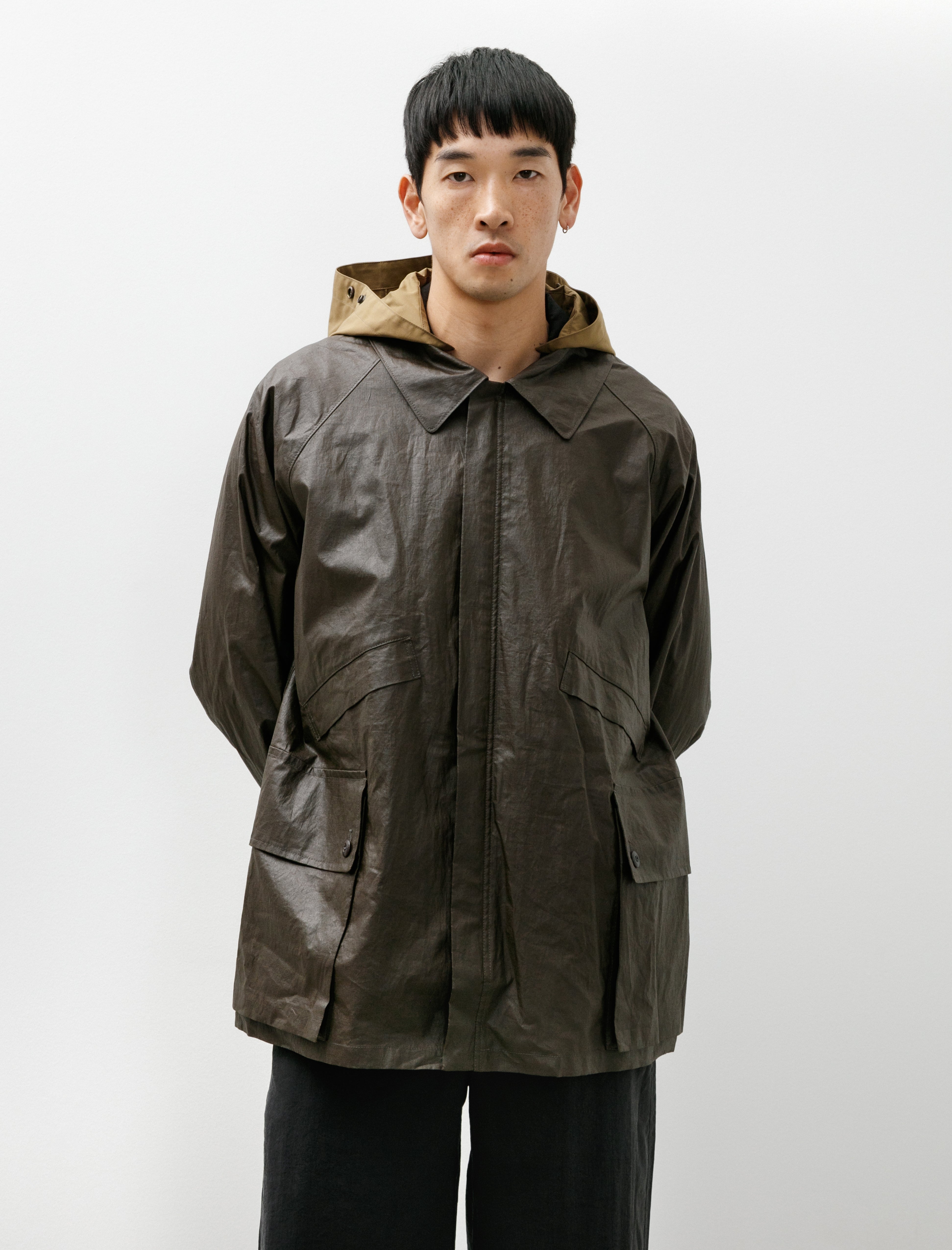 Lemaire Rain Jacket With Detachable Hood Bronze