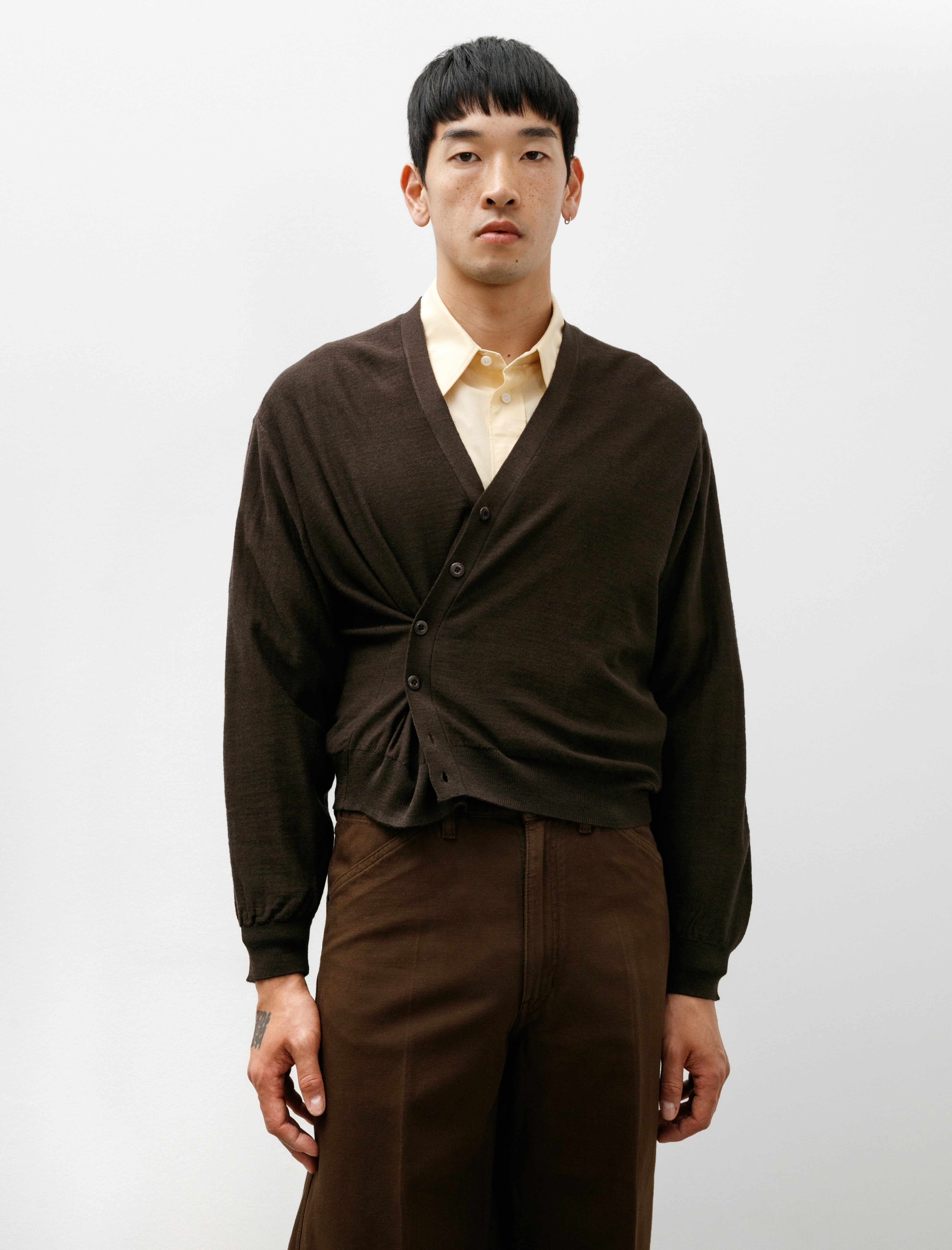 Lemaire Twisted Cardigan Dark Cacao