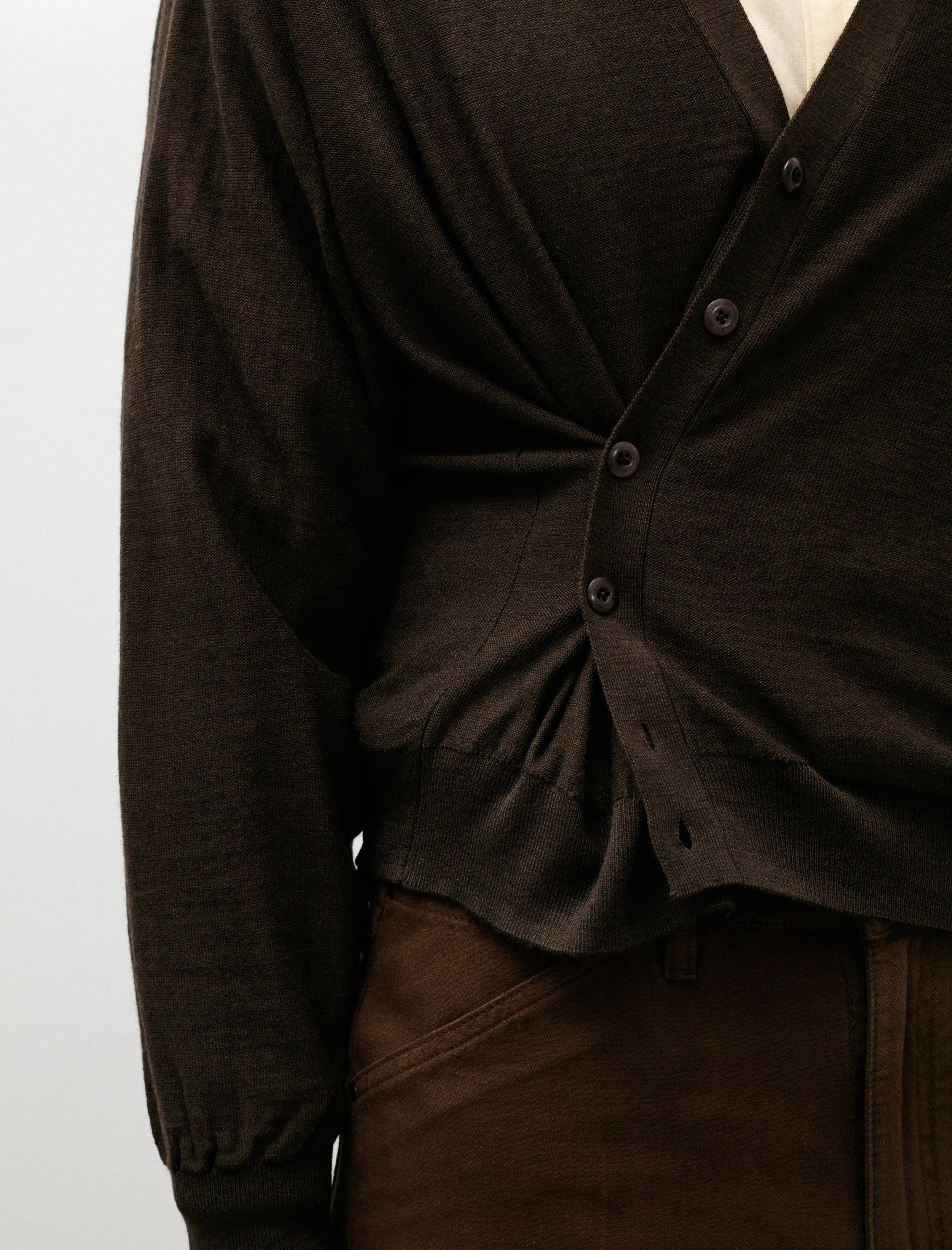 Lemaire Twisted Cardigan Dark Cacao