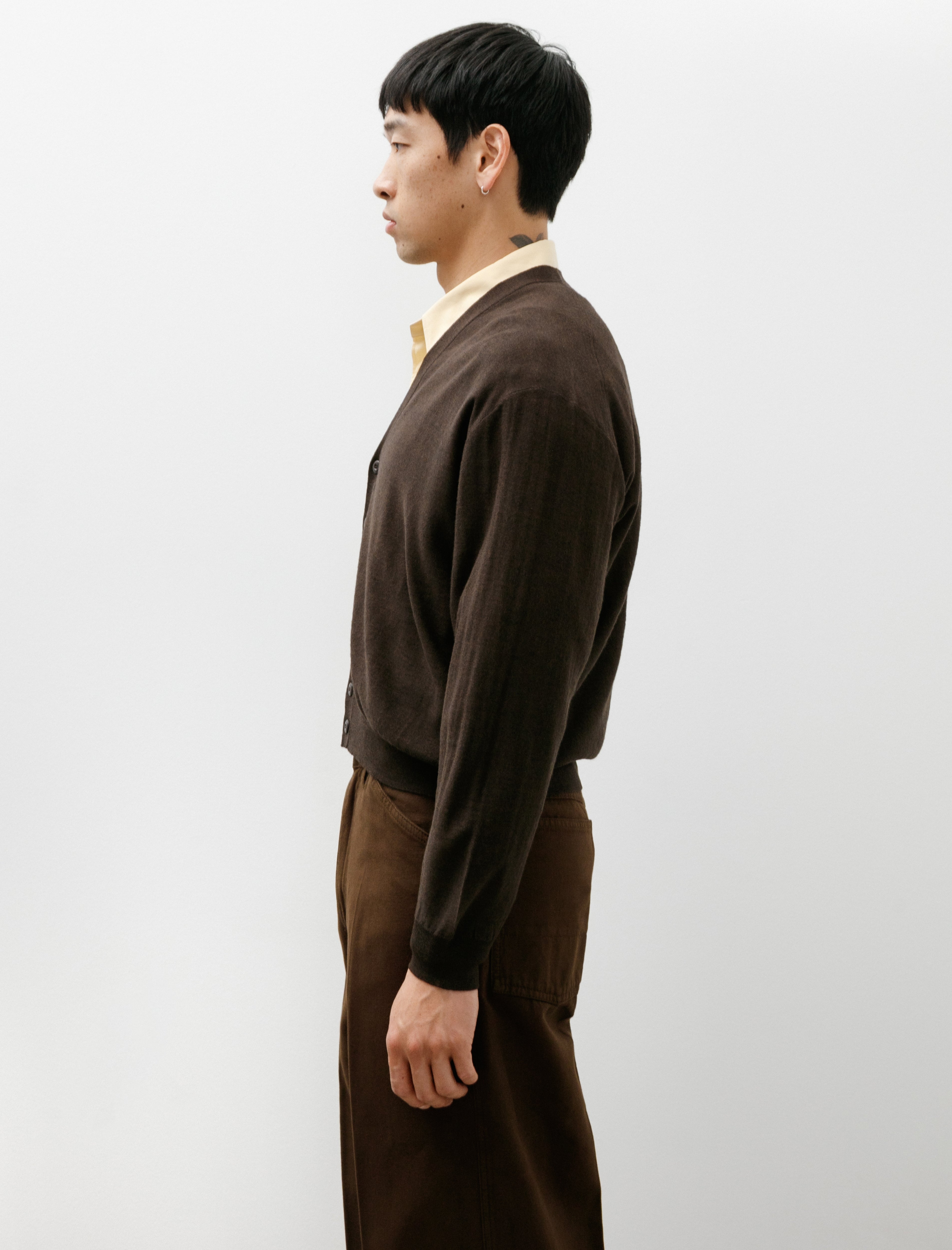 Lemaire Twisted Cardigan Dark Cacao
