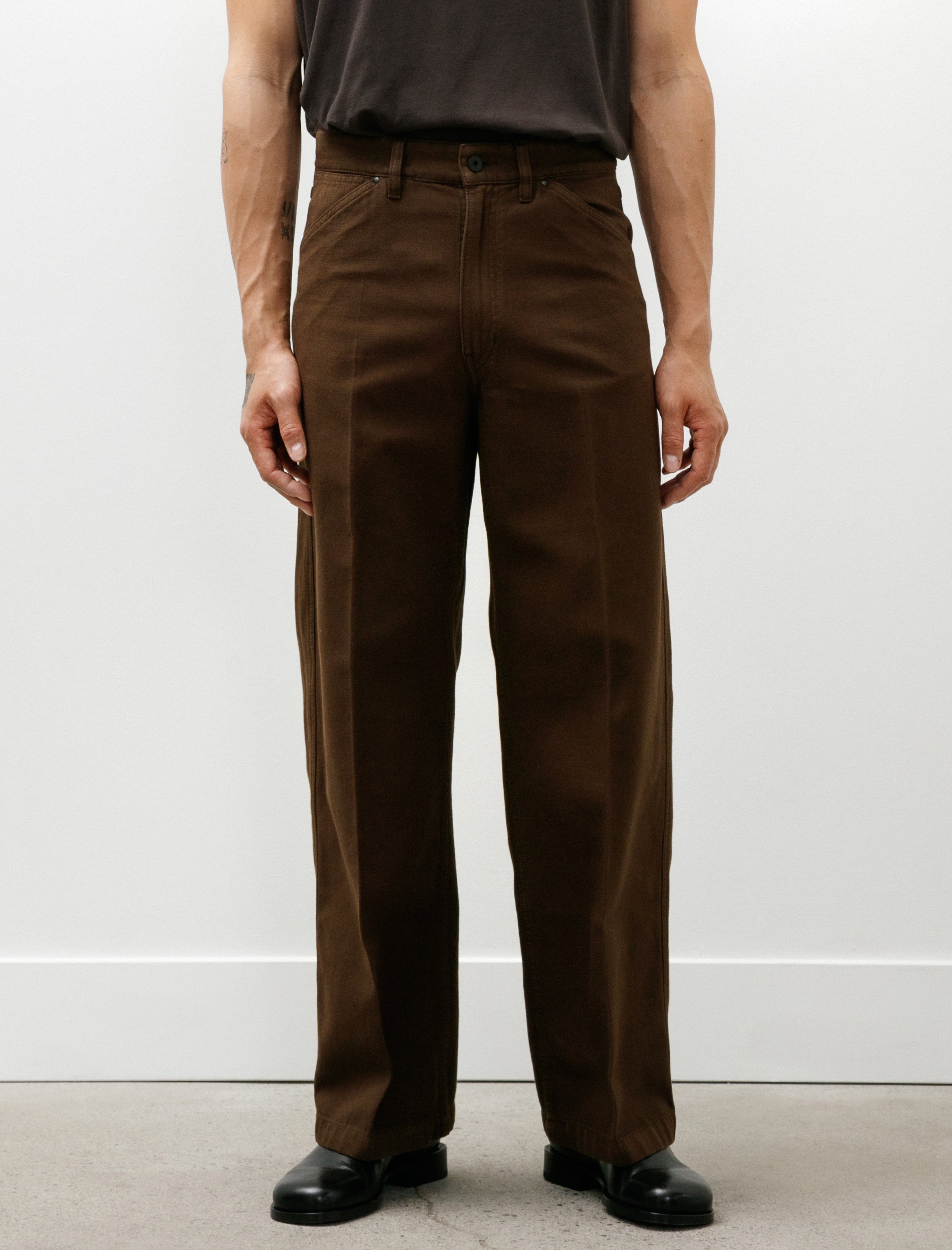 Lemaire Wide Pants Denim Cacao
