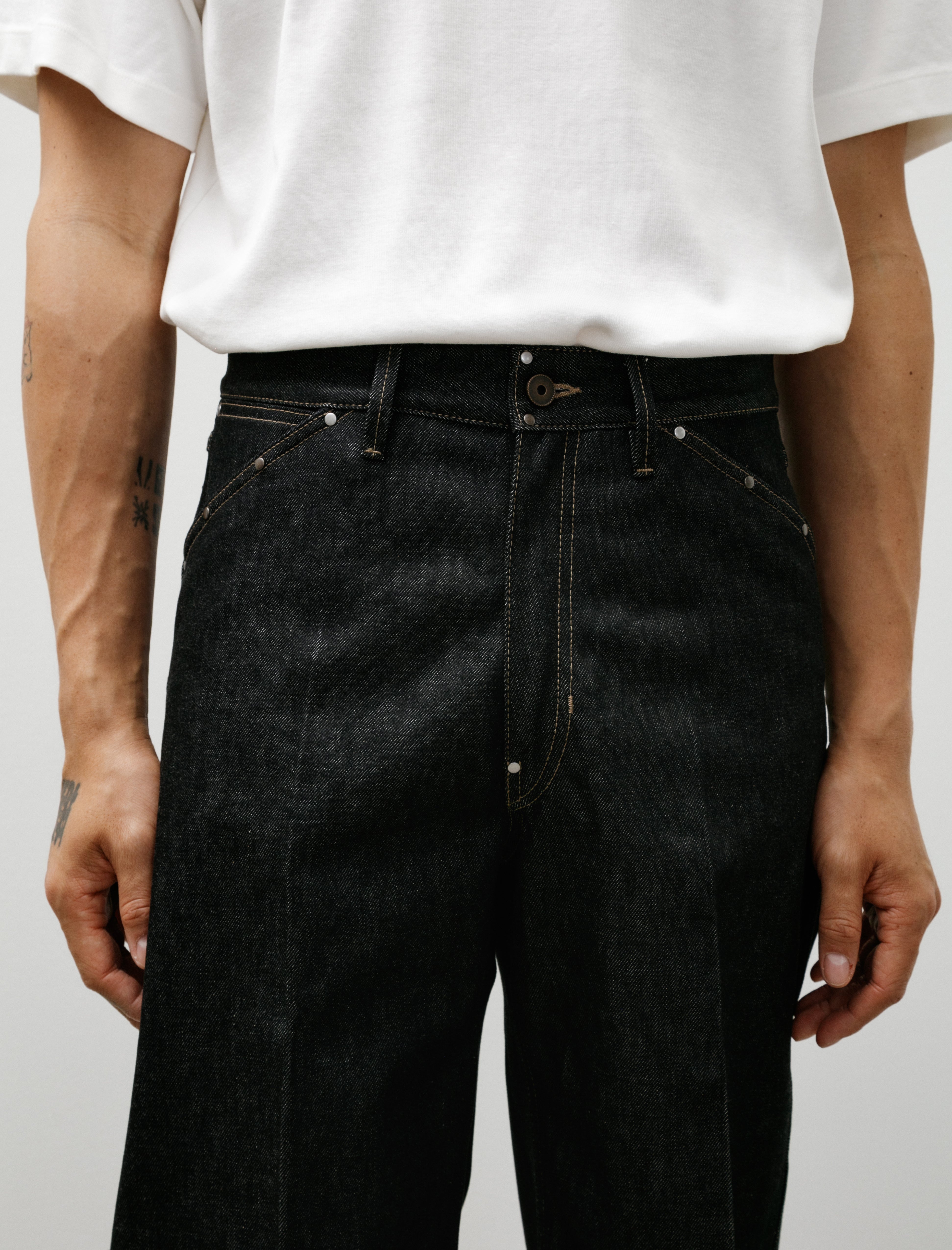 Lemaire Wide Pants with Studs Slate