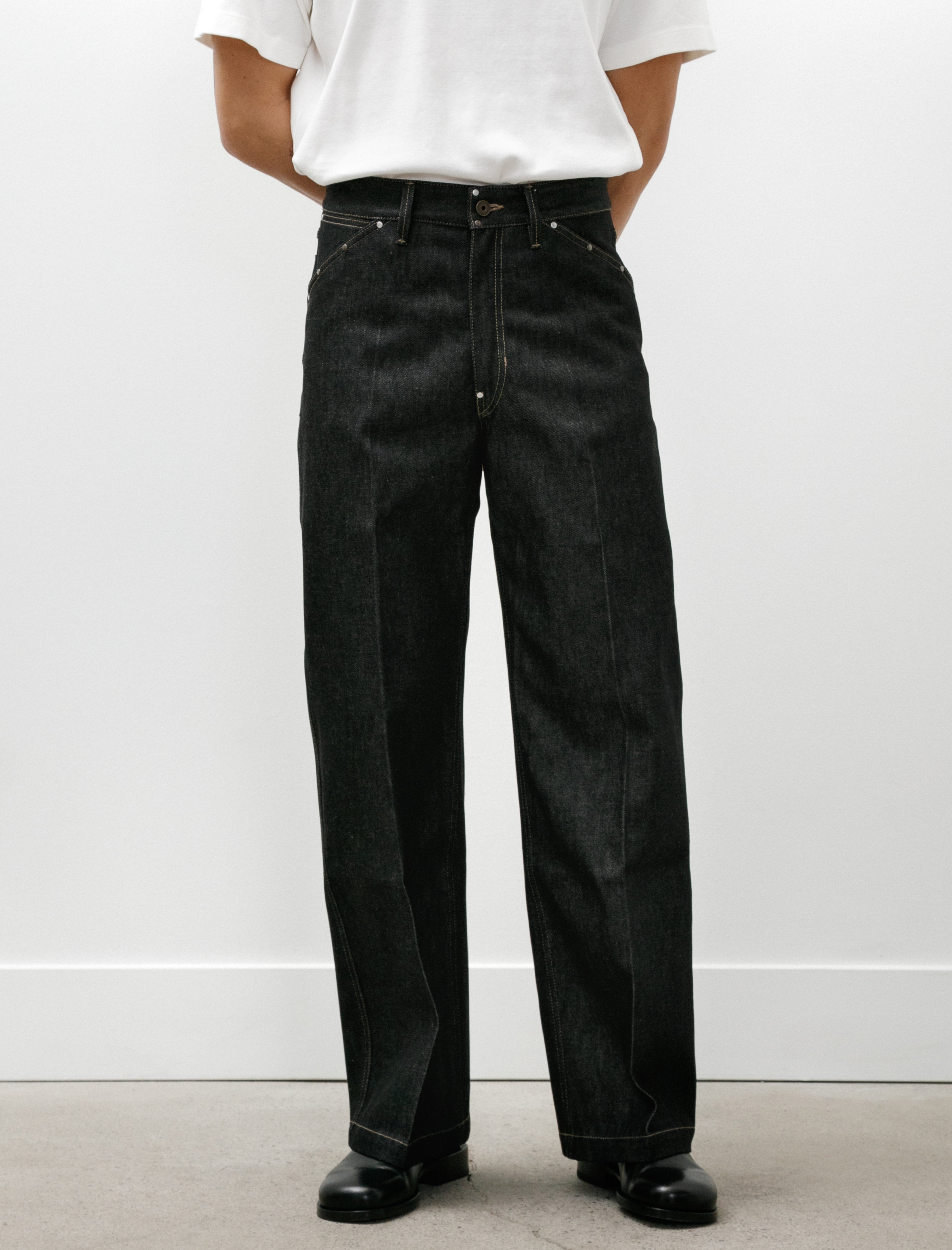 Lemaire Wide Pants with Studs Slate