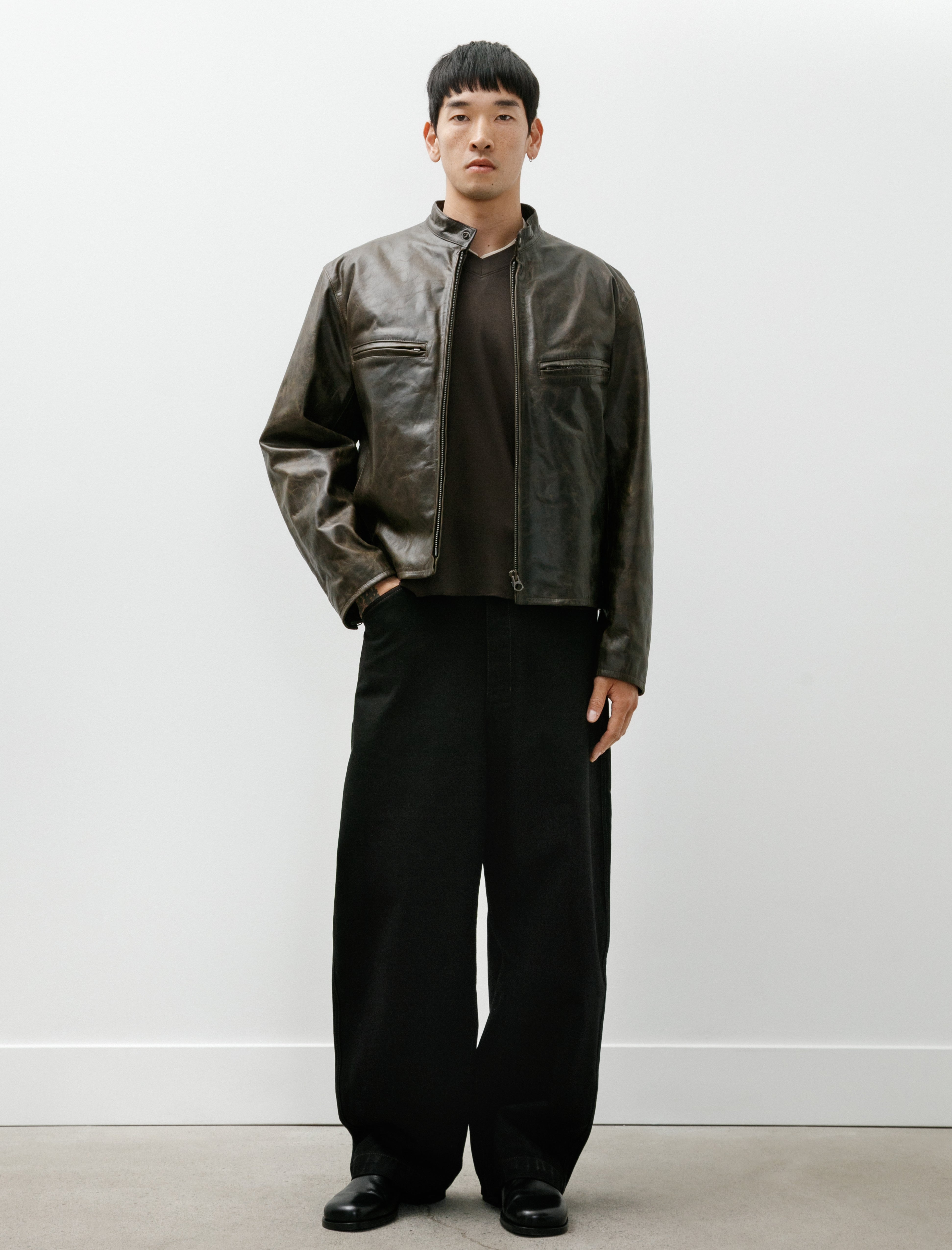 Lemaire Boxy Biker Jacket Bronze