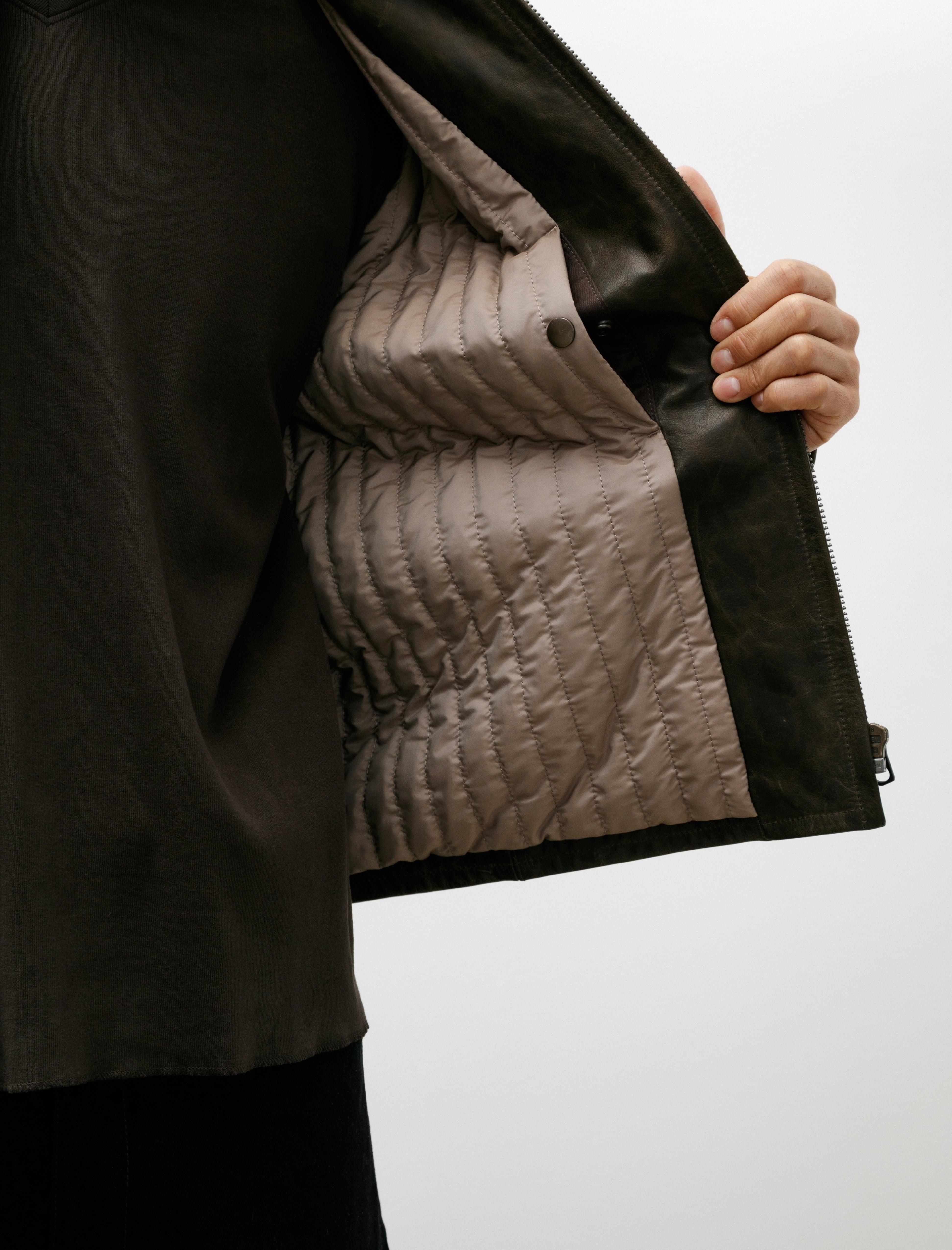 Lemaire Boxy Biker Jacket Bronze