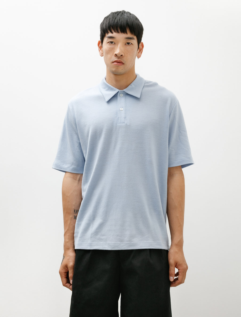Lady White Co. Summer Wool Polo Light Blue – Neighbour