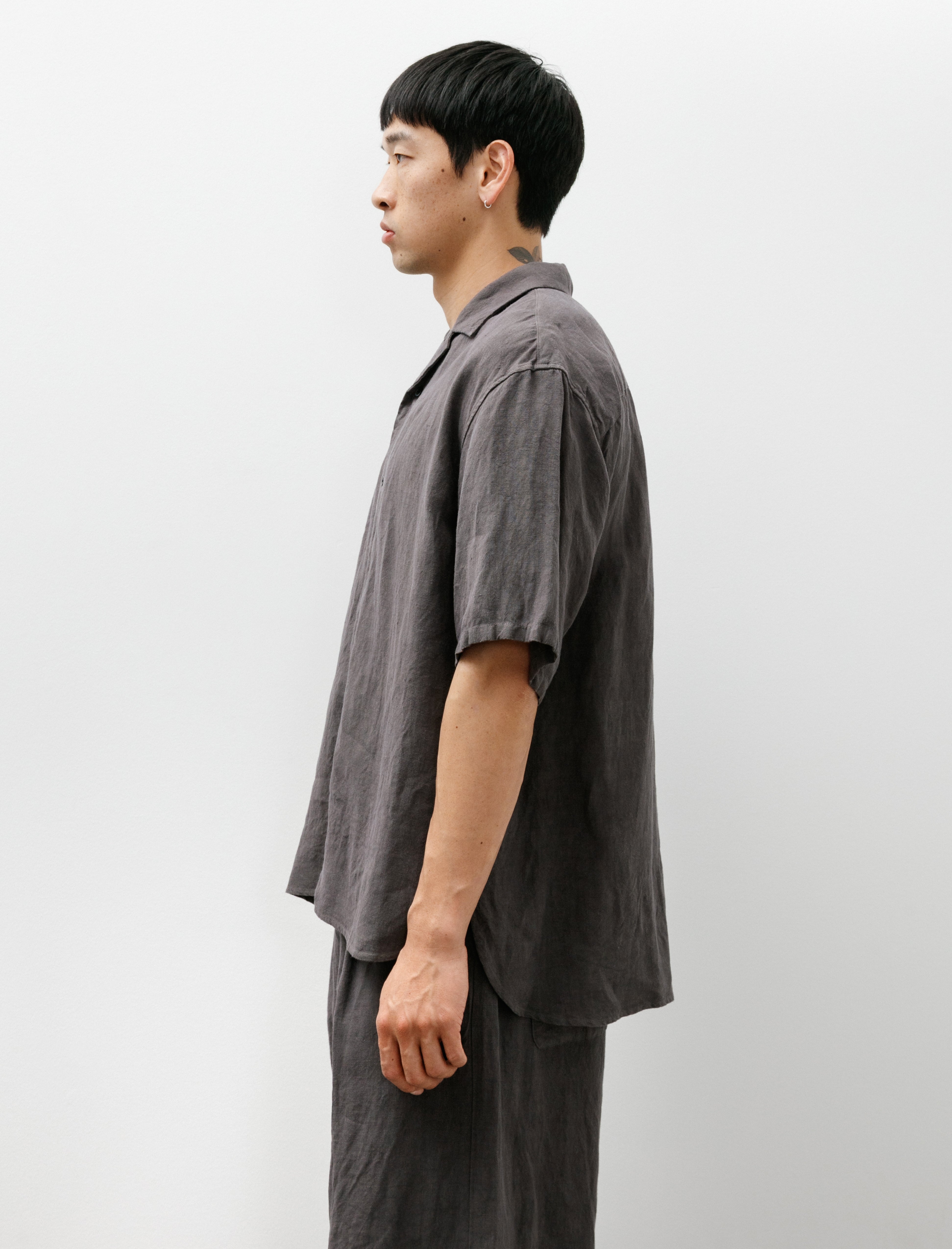 Open Collar Shirt B Grey