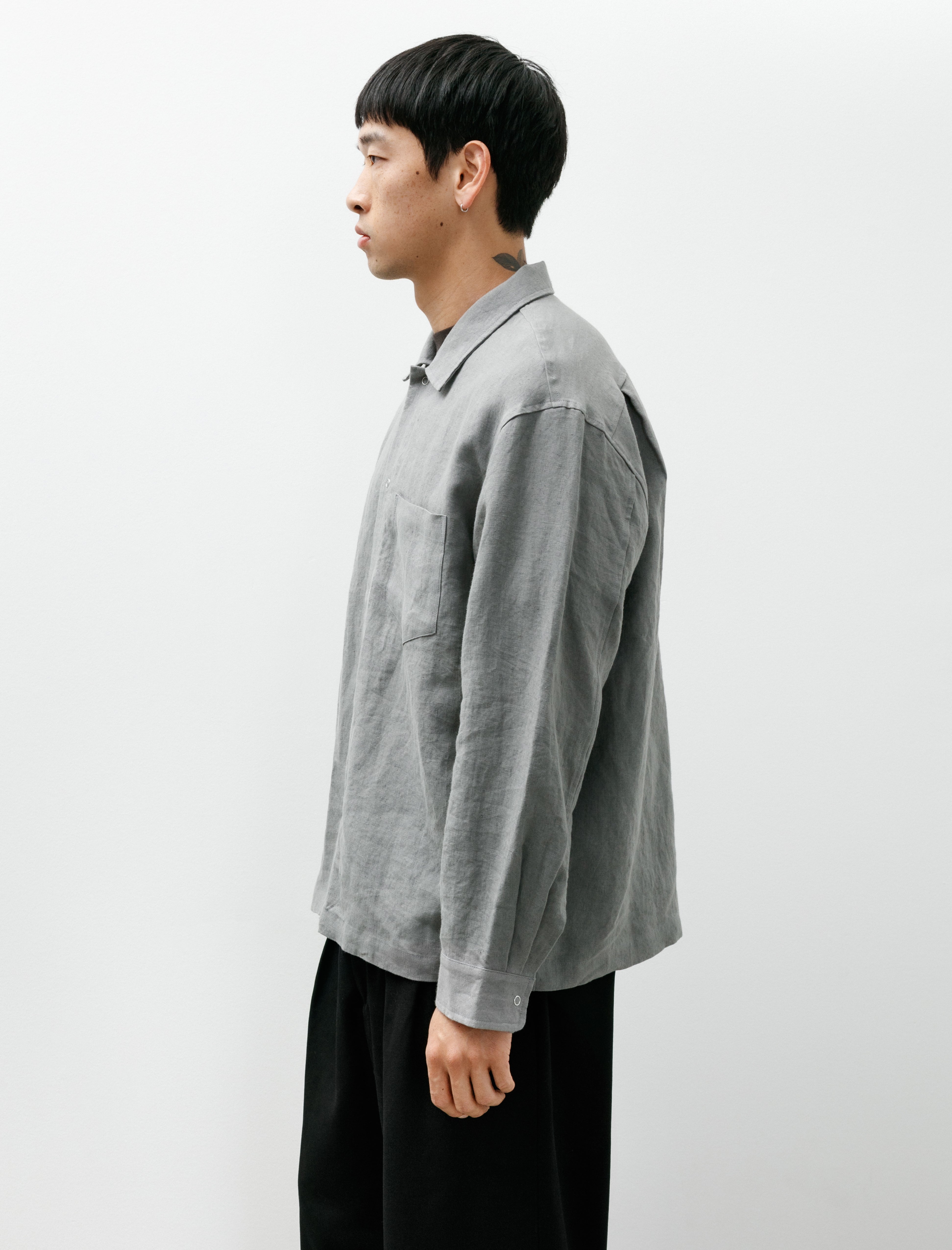 James Coward Workshop Shirt Flint Stonewashed Belgium Linen
