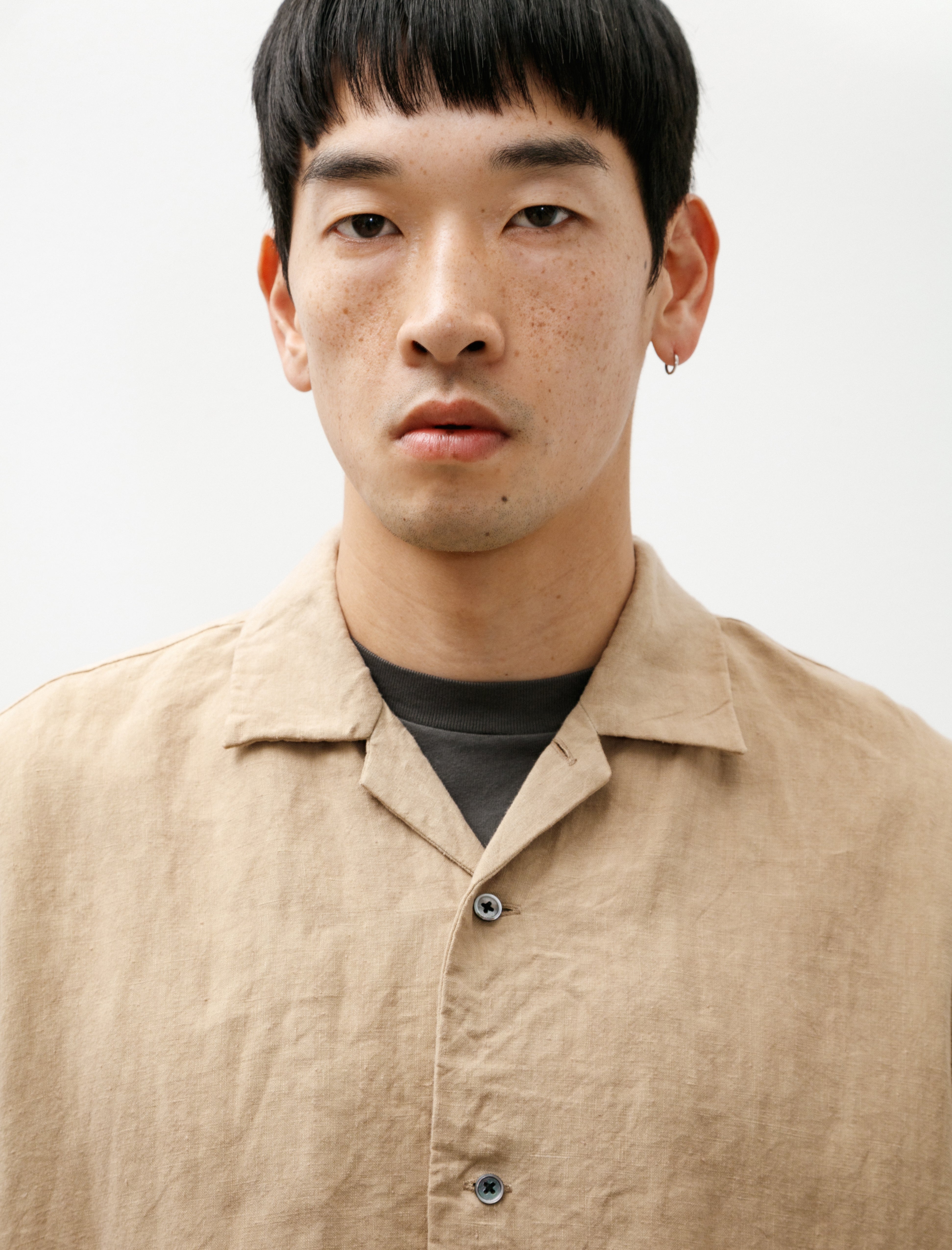 Open Collar Shirt B Beige