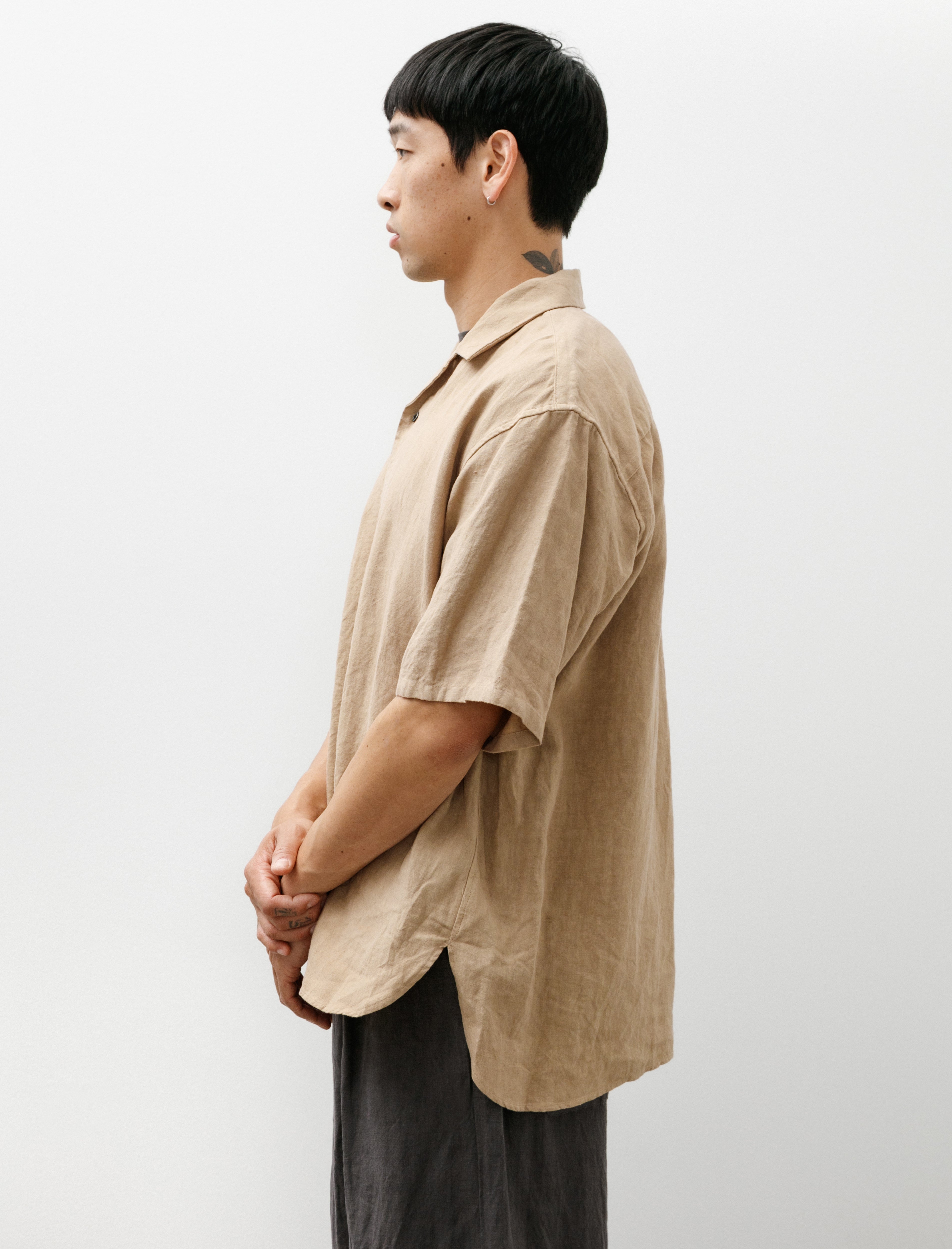 Open Collar Shirt B Beige