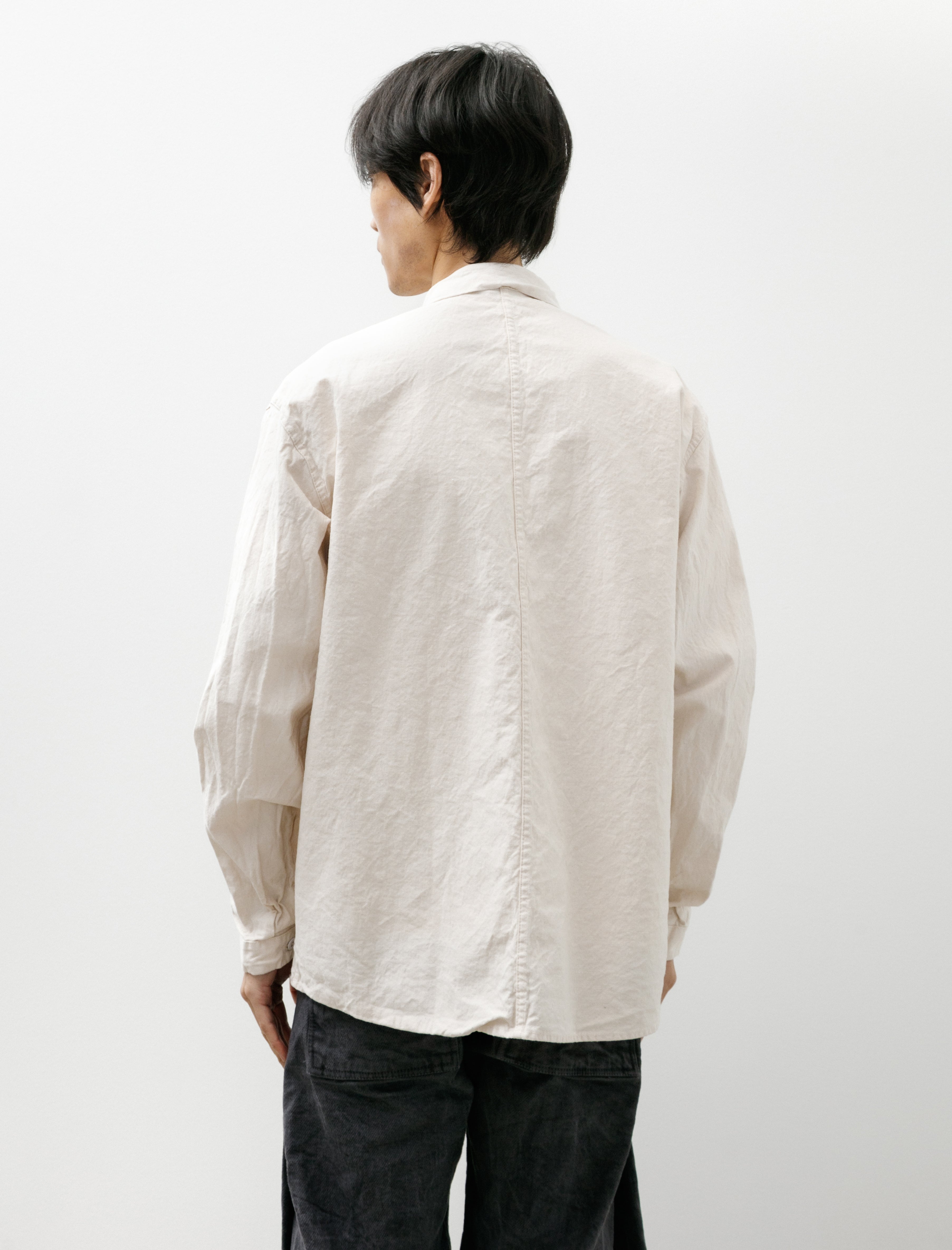 Tender 401 Pleat Pocket Shirt Cotton Drop Cloth Rinsed
