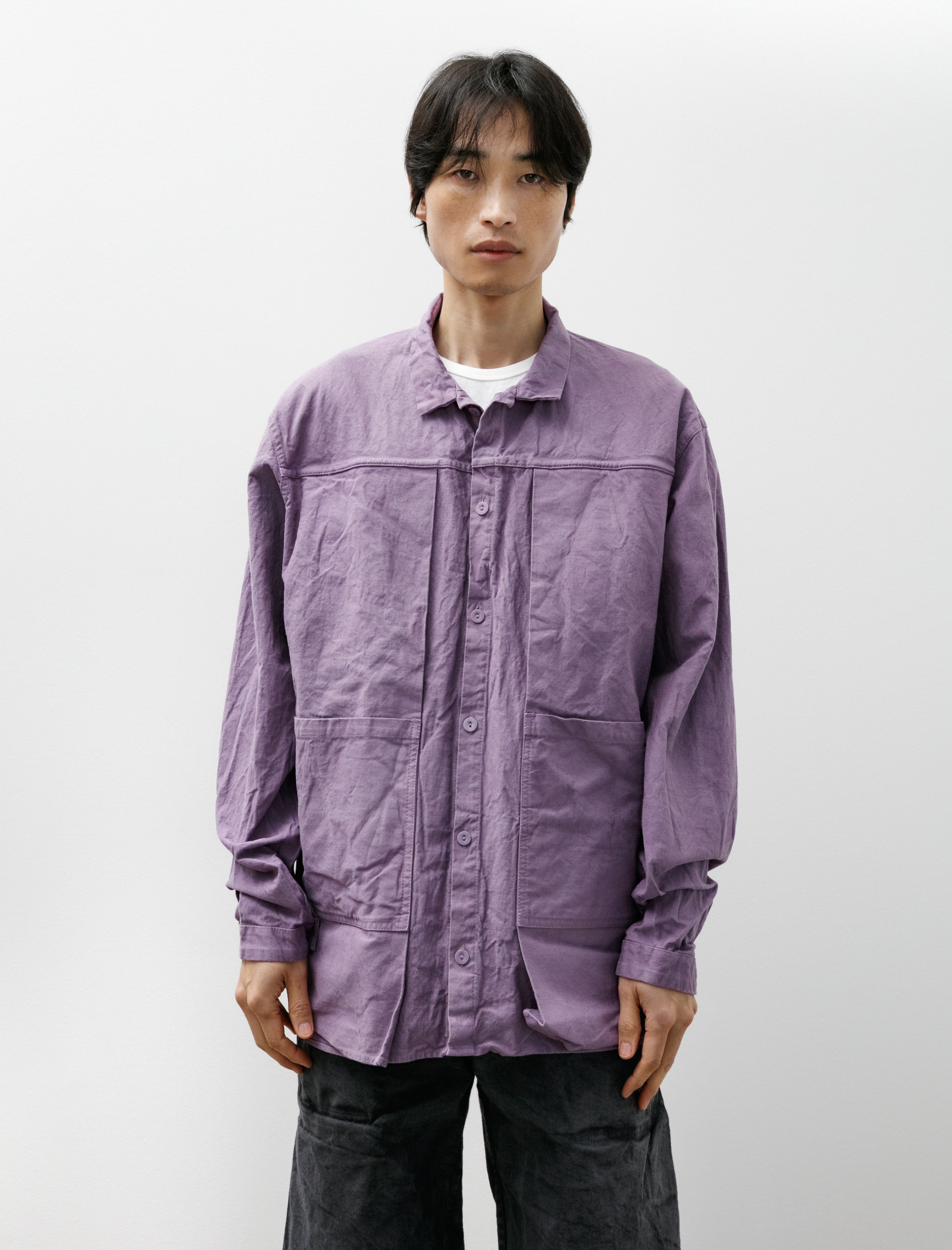 Tender 402 Two Birds Shirts Cotton Drop Cloth Purple Logwood