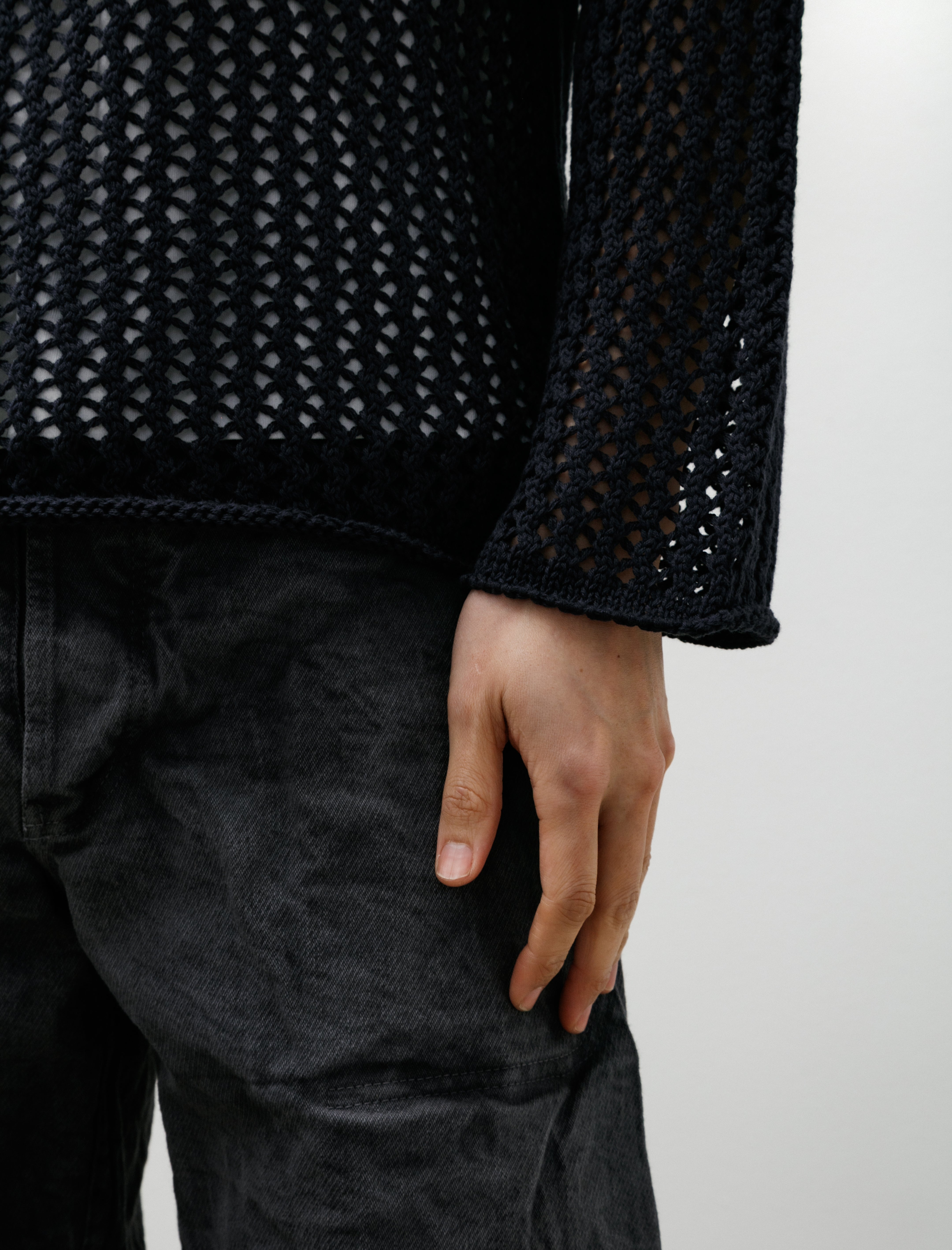 Tender 732 String Pullover Combed Cotton Yarn Navy