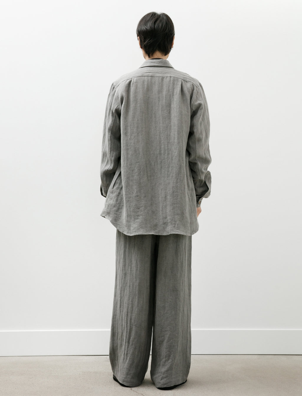 Frank Leder Charcoal Dyed Herringbone Linen Draw Trouser – Neighbour