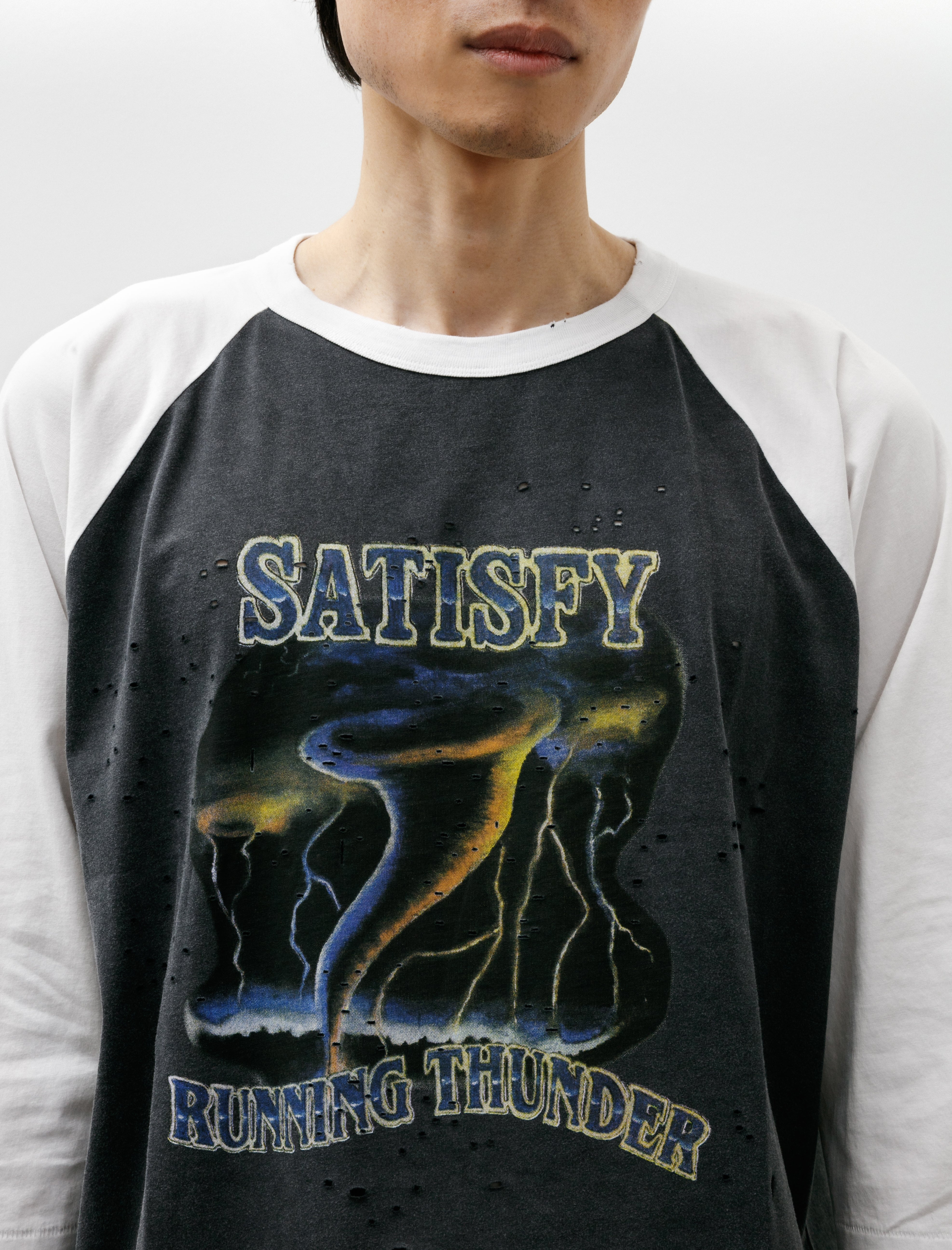 Satisfy MothTech Baseball Tee Off-White/Aged Black
