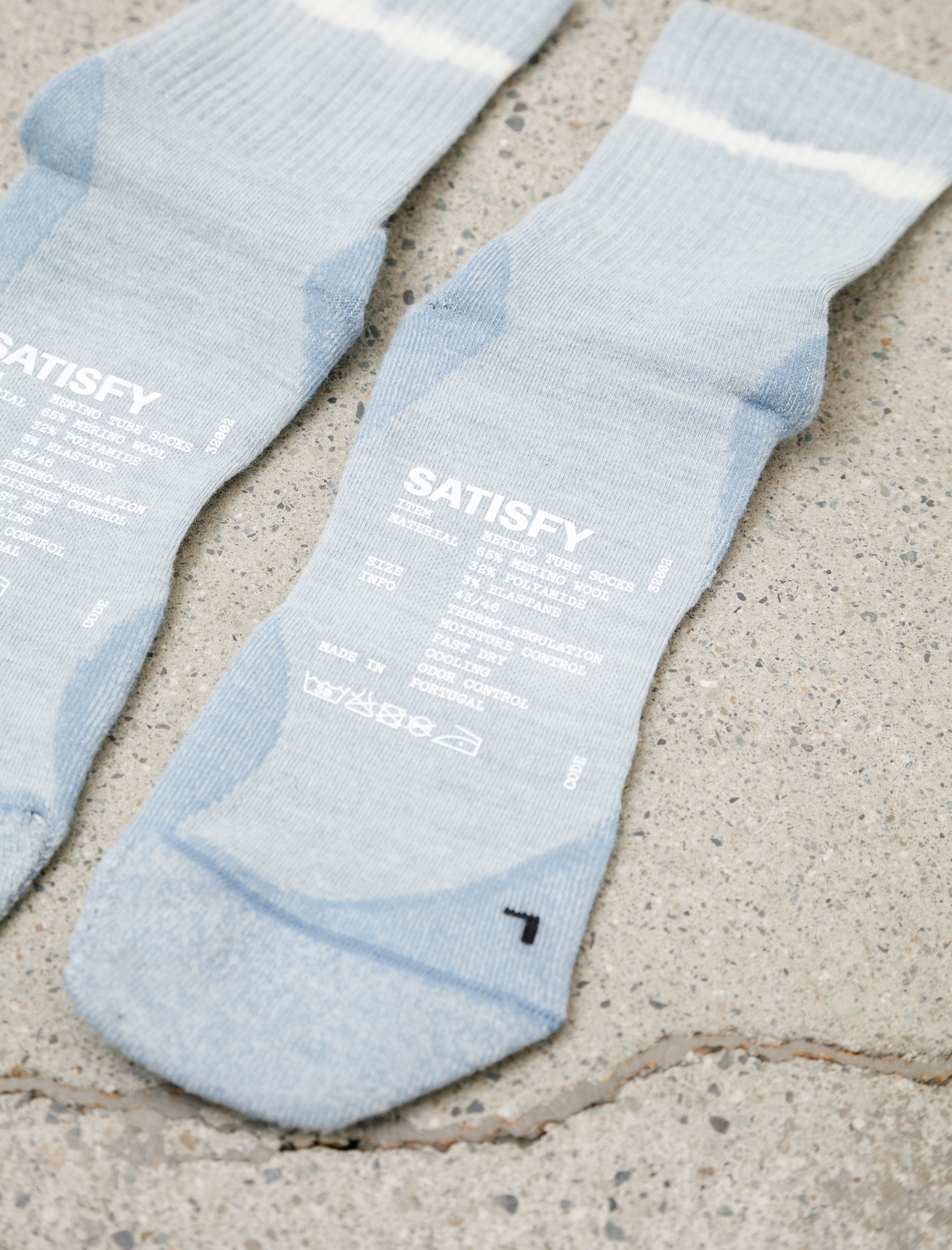 Satisfy Merino Nylon Tube Socks Dusty Blue Tie Dye