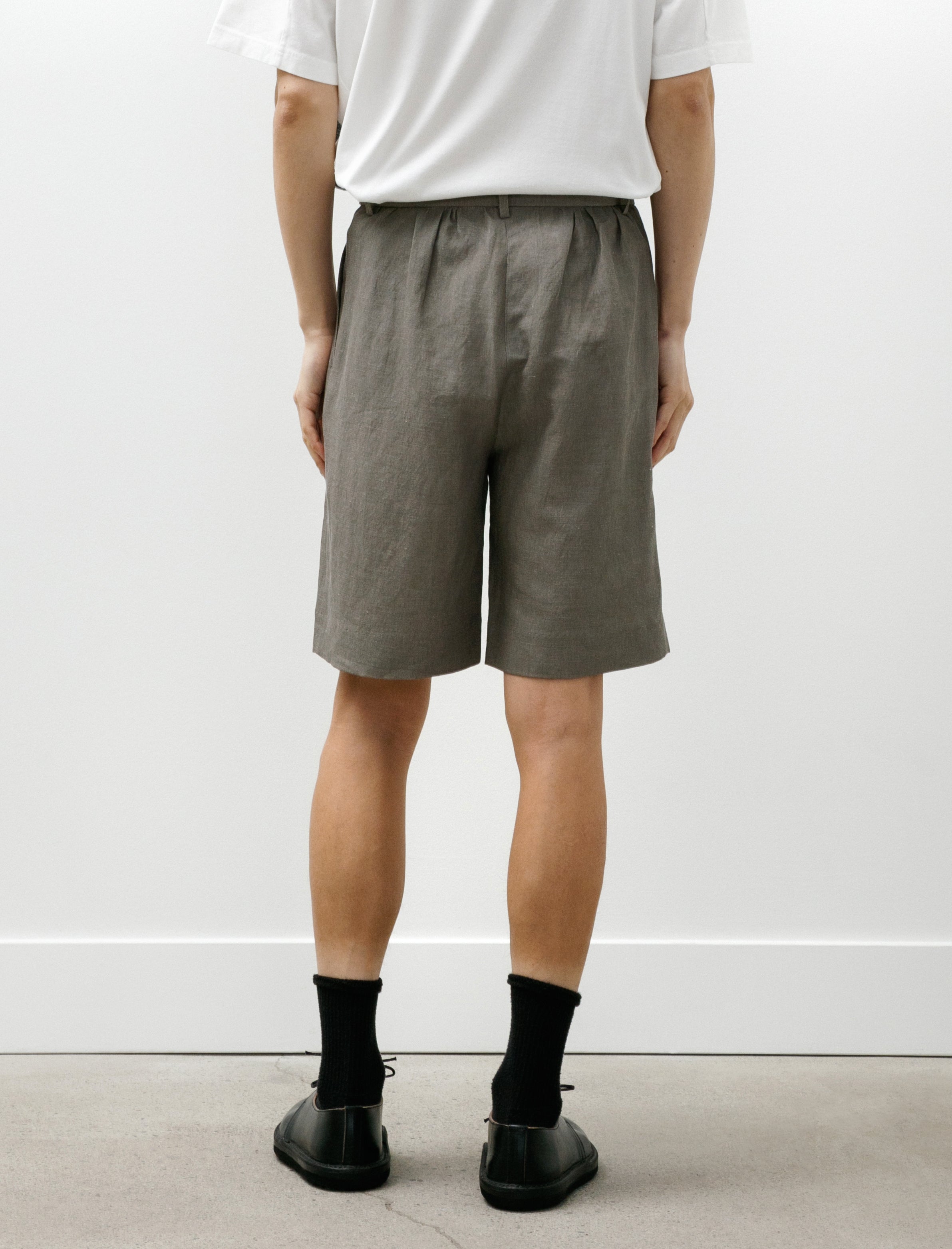Seya Spring Short Pants Kersey Chambray Linen Clay