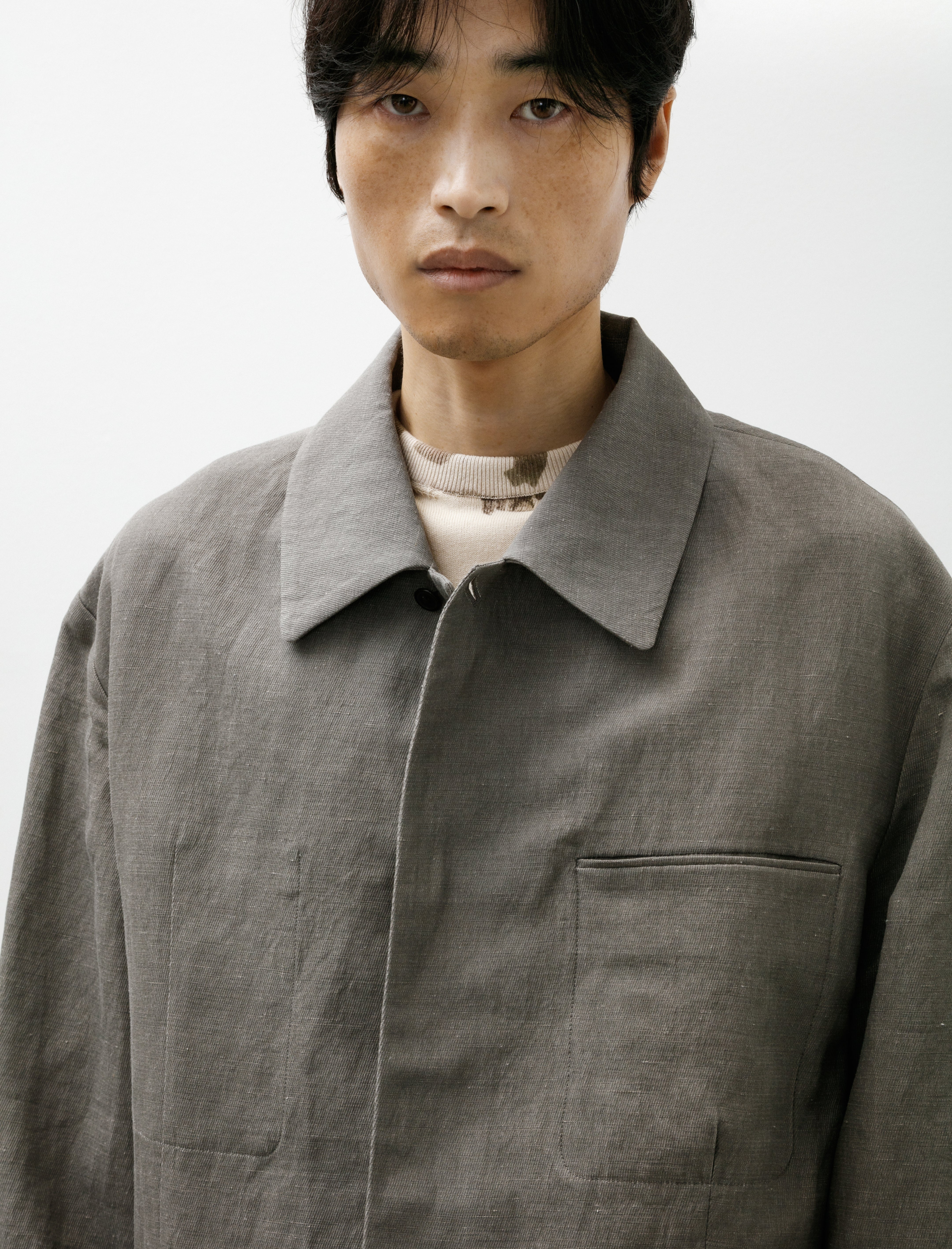 Seya Lao Blouson Kersey Chambray Linen Clay