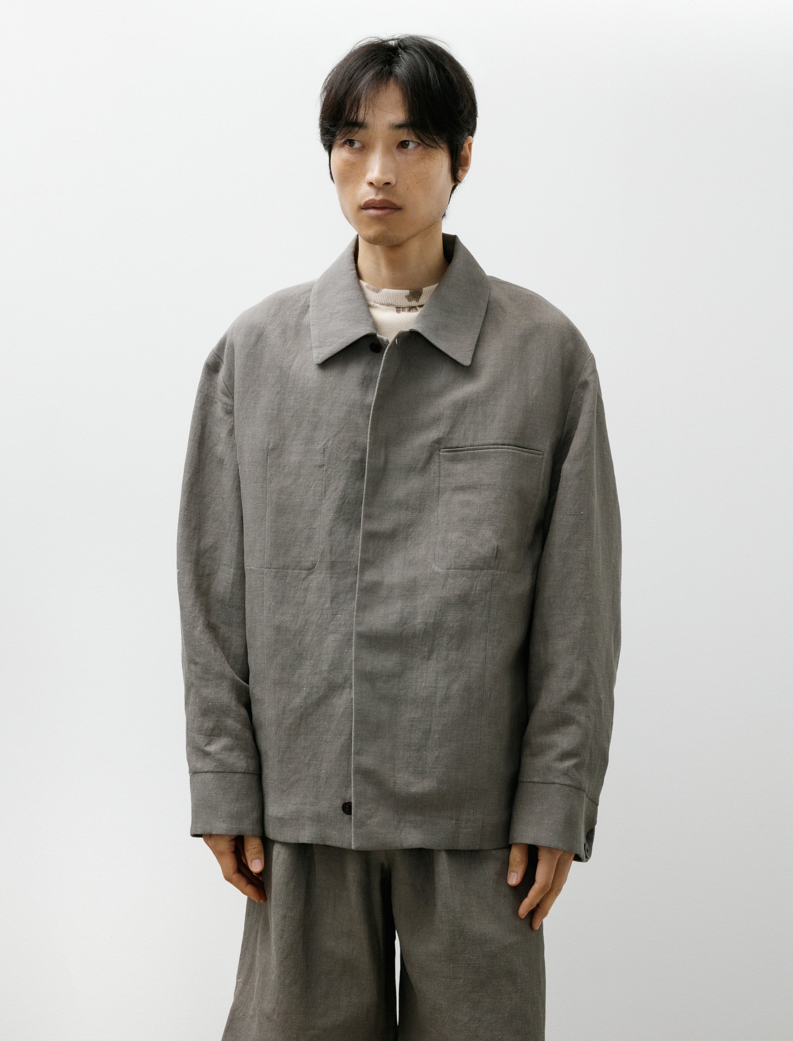 Seya Lao Blouson Kersey Chambray Linen Clay