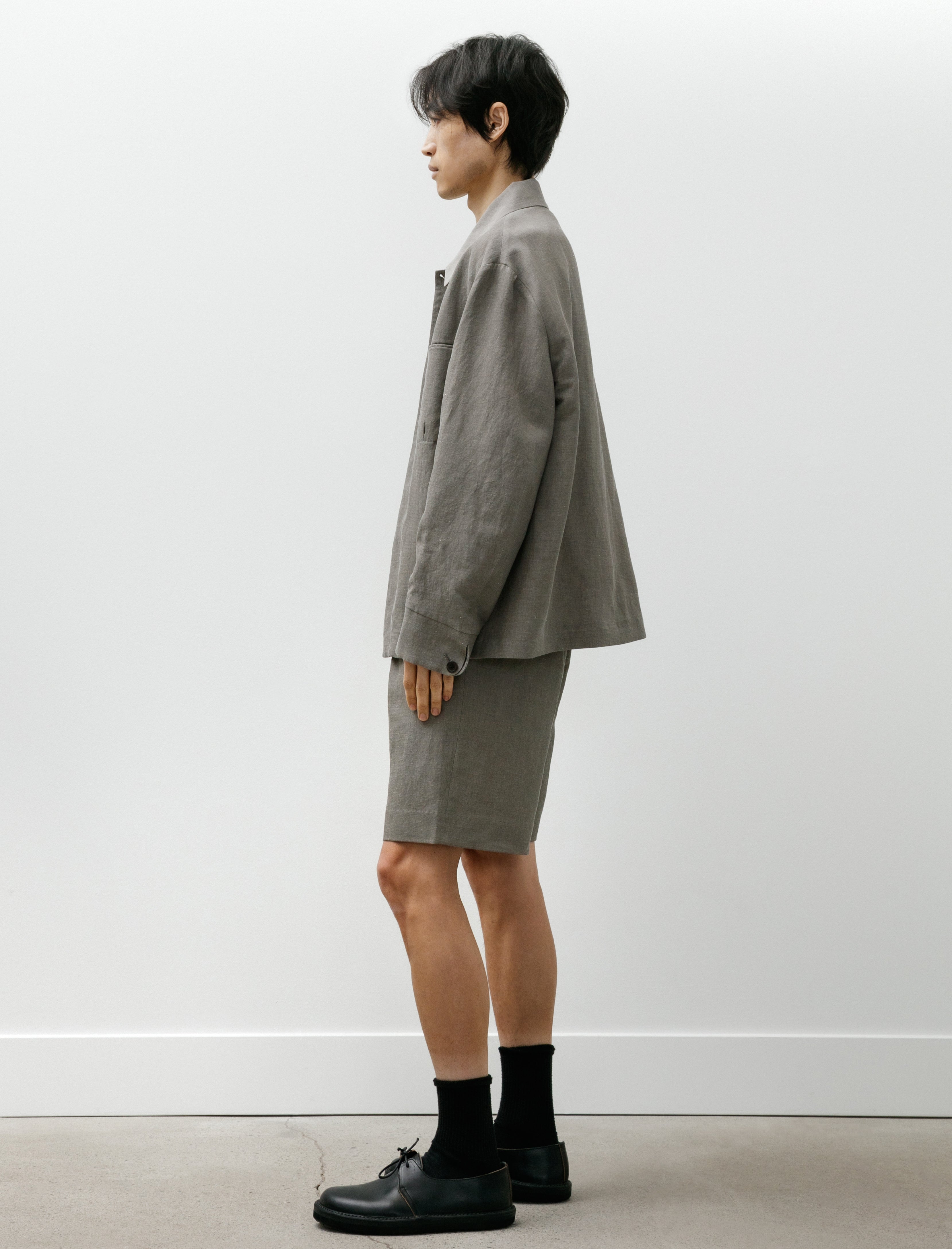 Seya Spring Short Pants Kersey Chambray Linen Clay