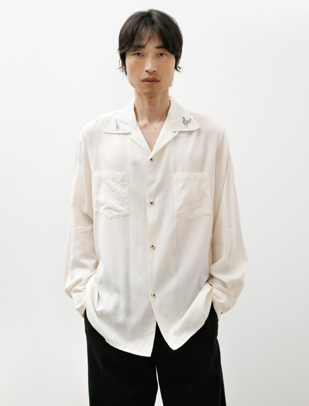 Blackbird Open Collar Shirt Ecru – Neighbour