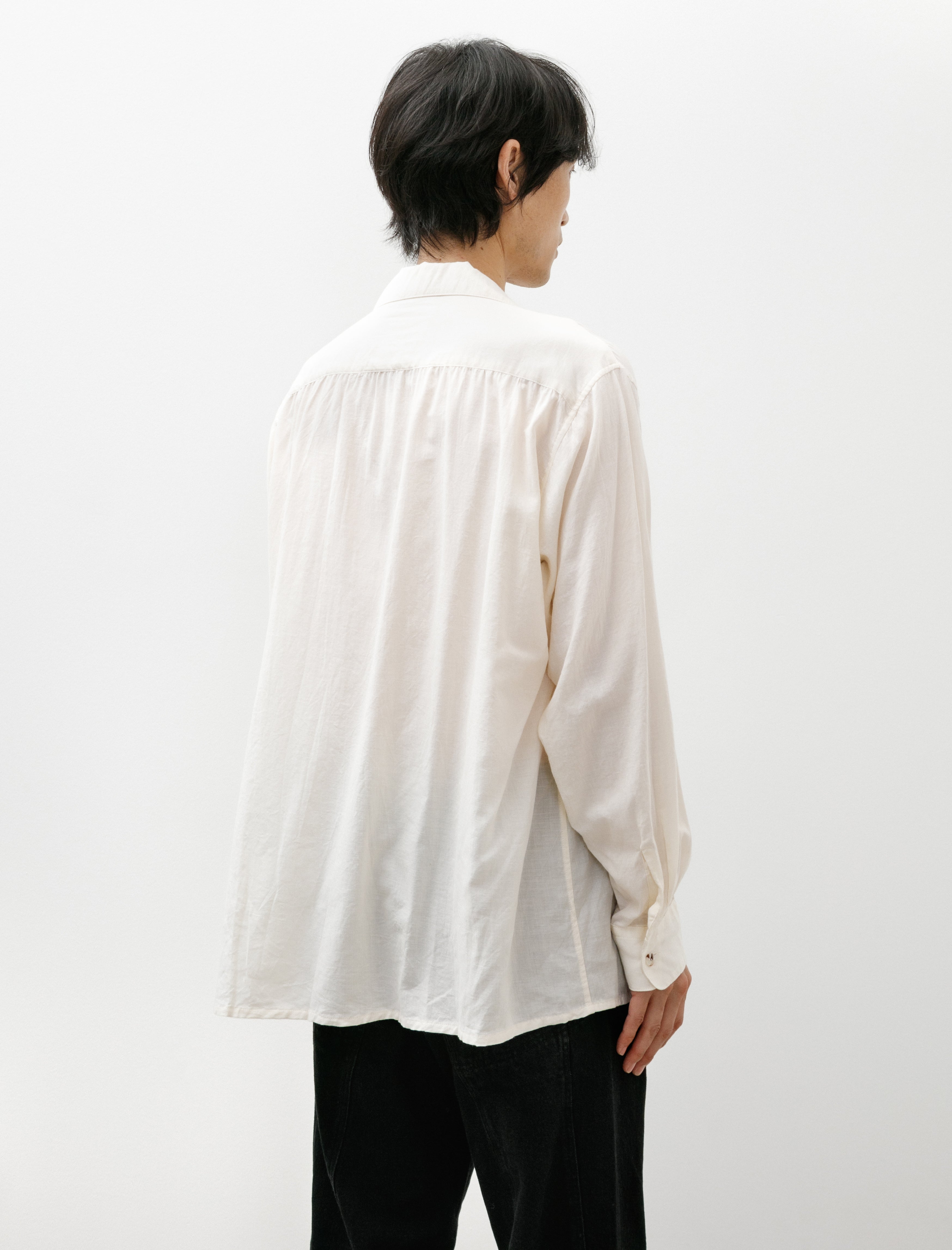 Blackbird Open Collar Shirt Ecru