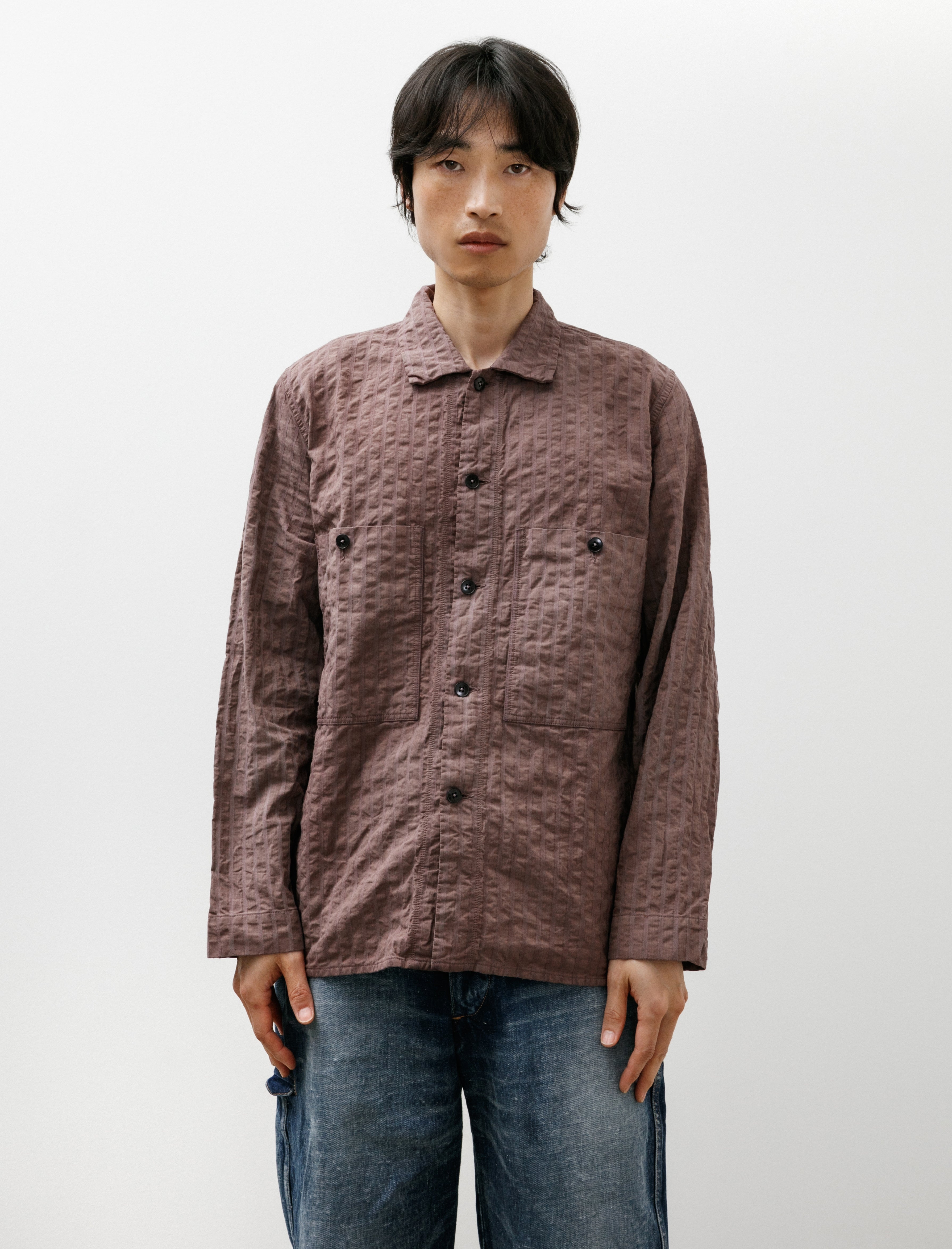Oliver Church Industrial Over Shirt Italian Stripe Dyed