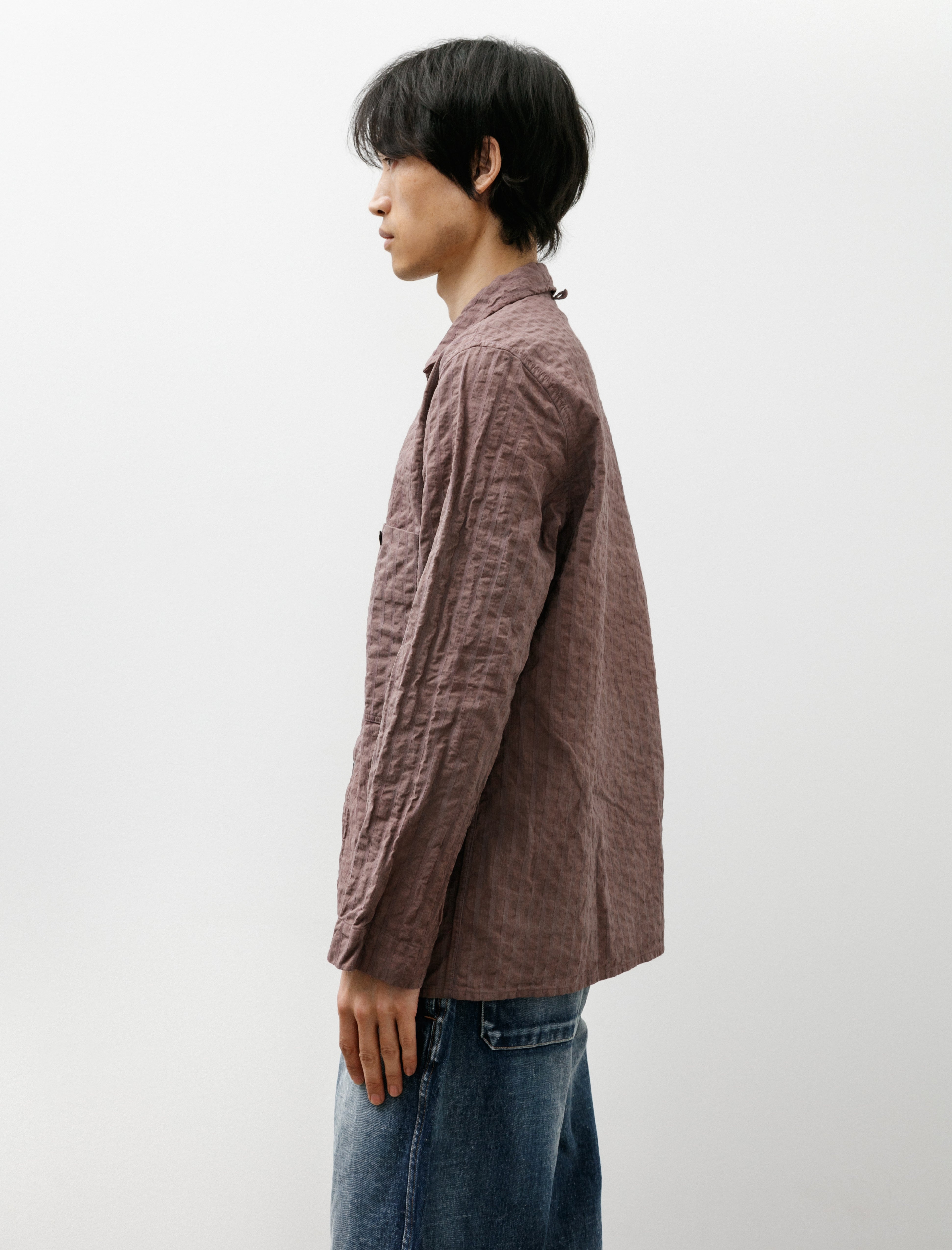 Oliver Church Industrial Over Shirt Italian Stripe Dyed