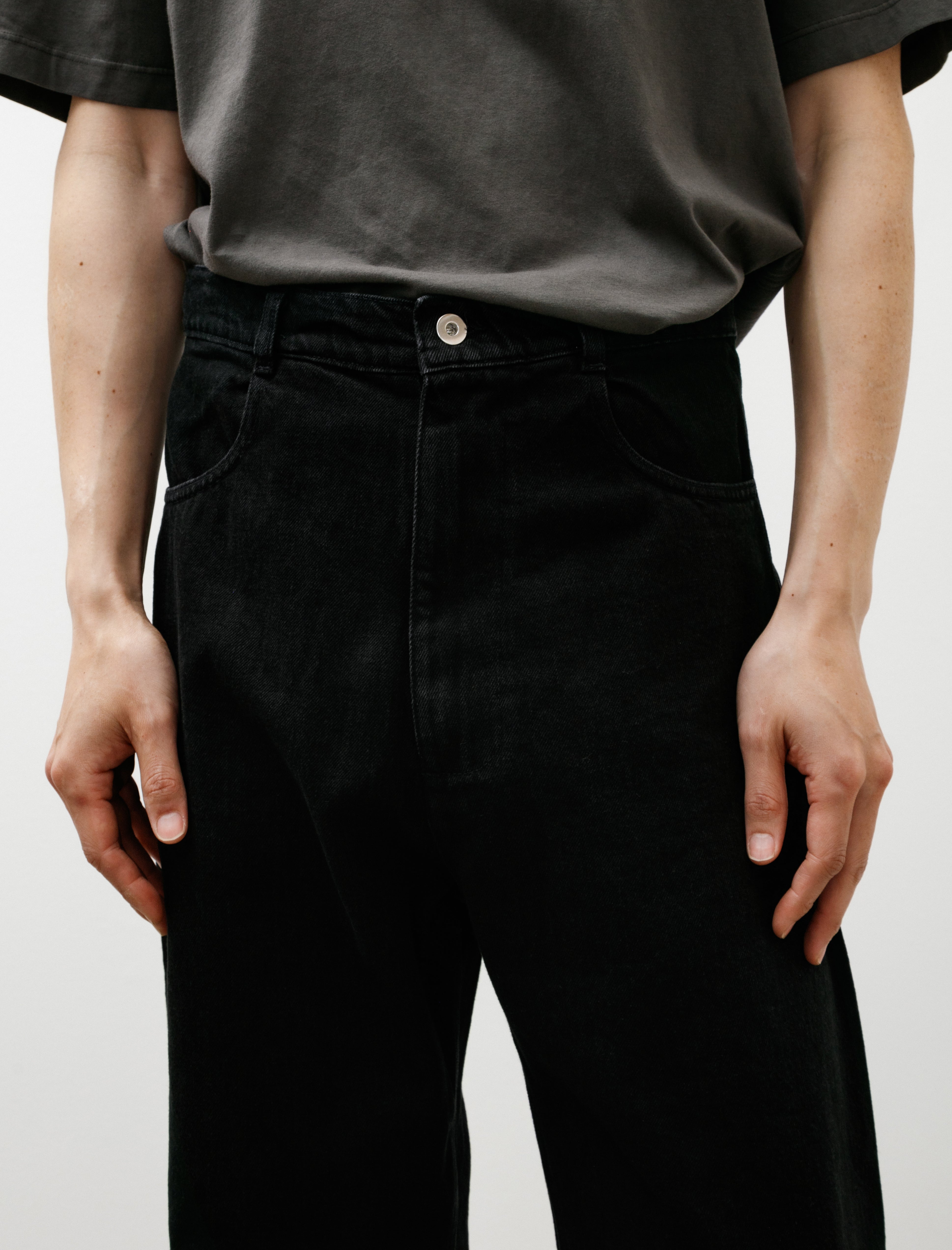 Arpenteur Four Pocket Big Mid Weight Denim Washed Black
