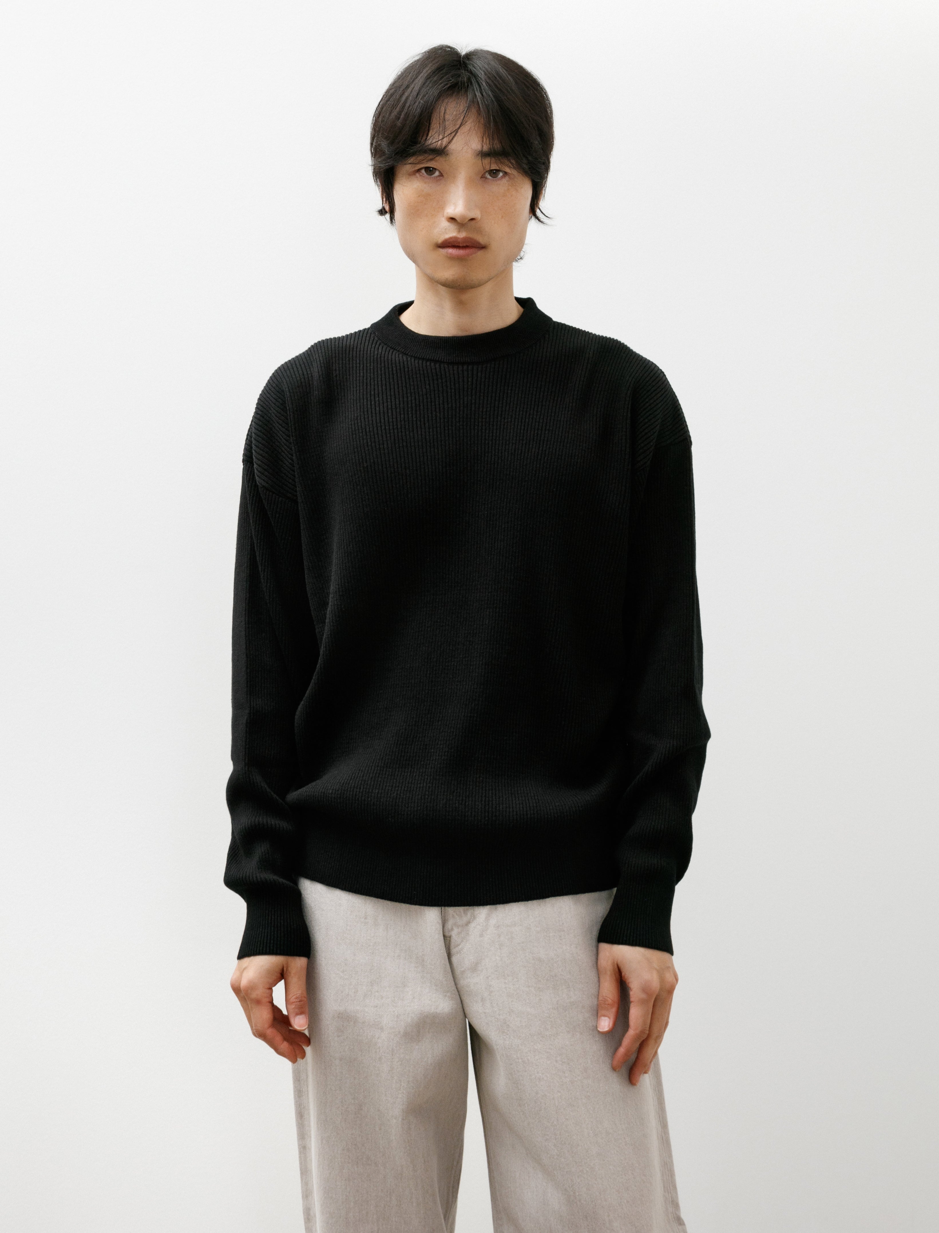 Arpenteur Standard Rib Knit Polo Black