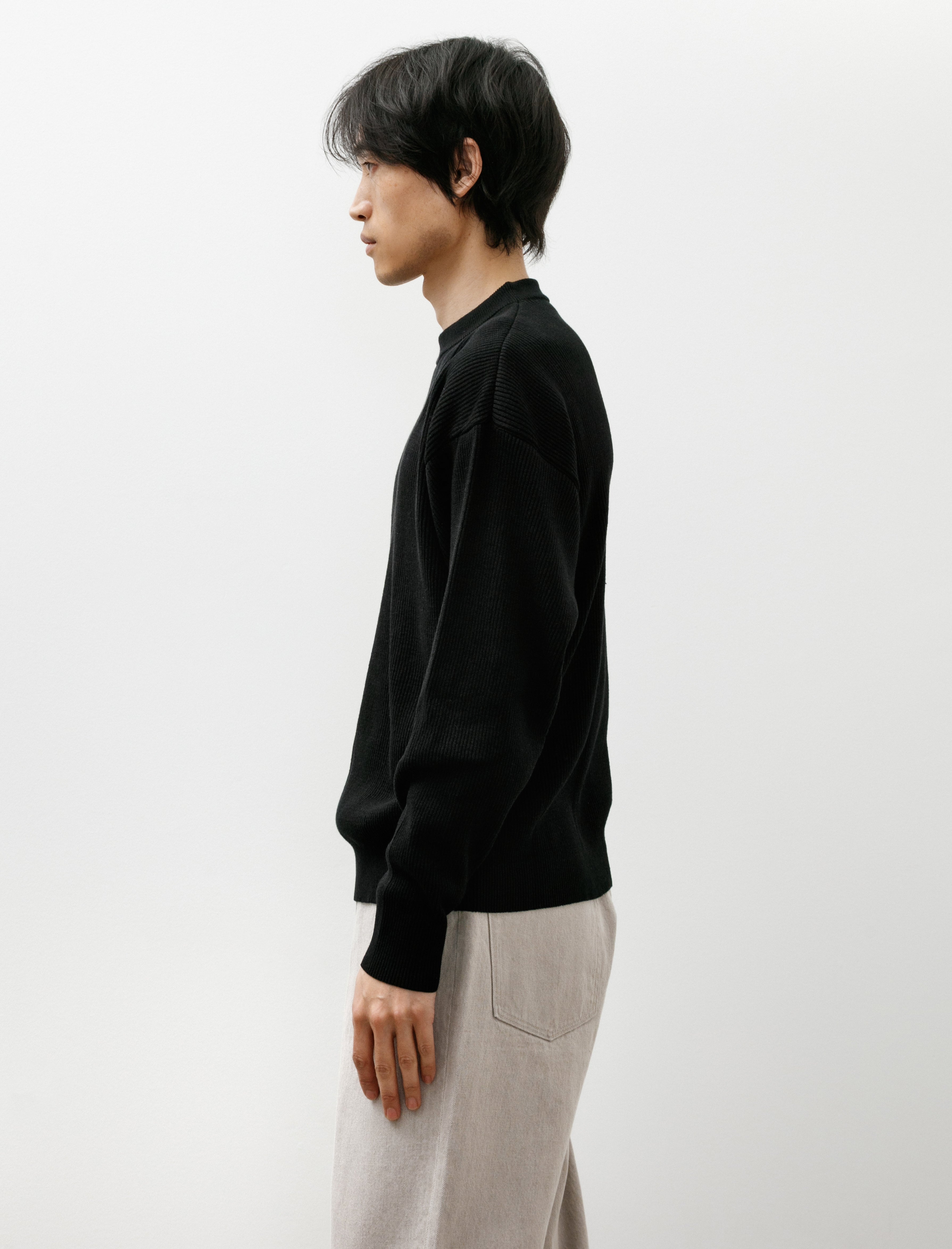 Arpenteur Standard Rib Knit Polo Black