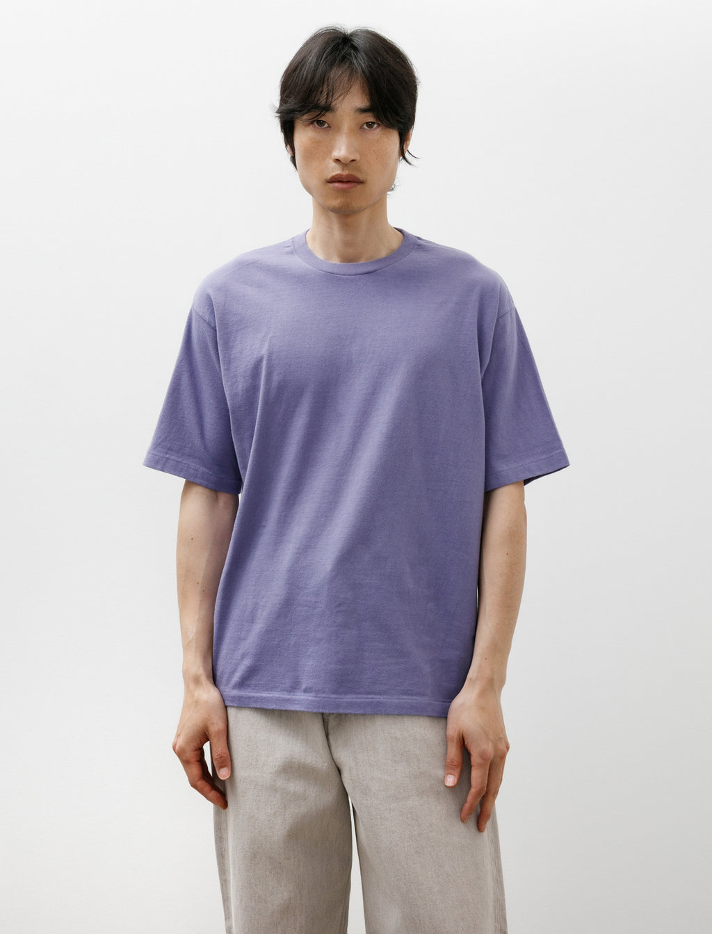 Auralee Brushed Organic Cotton Jersey Tee Light Purple – Neighbour