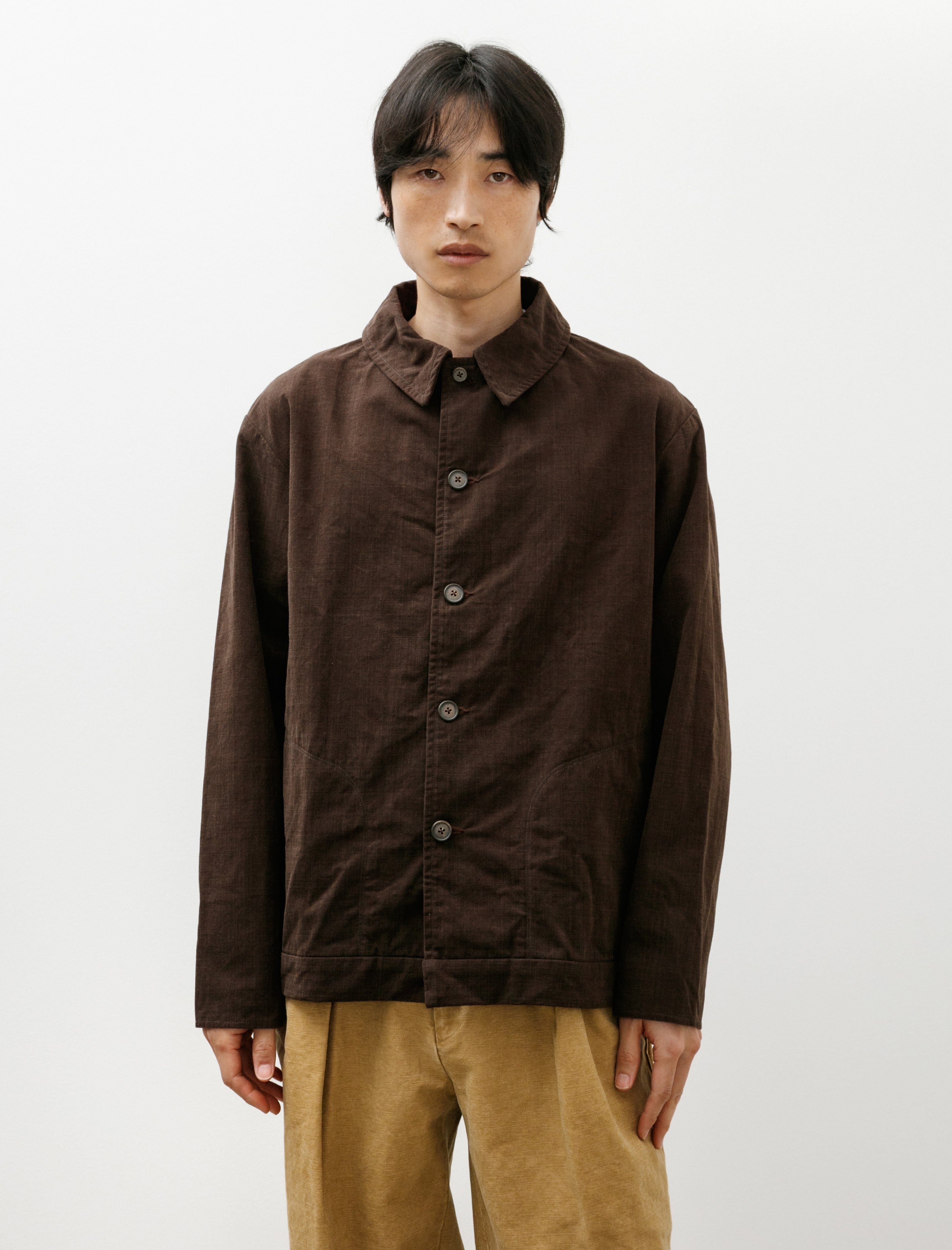 Oliver Church D Jacket Light Velvet Cotton Sleeve Lined Brown