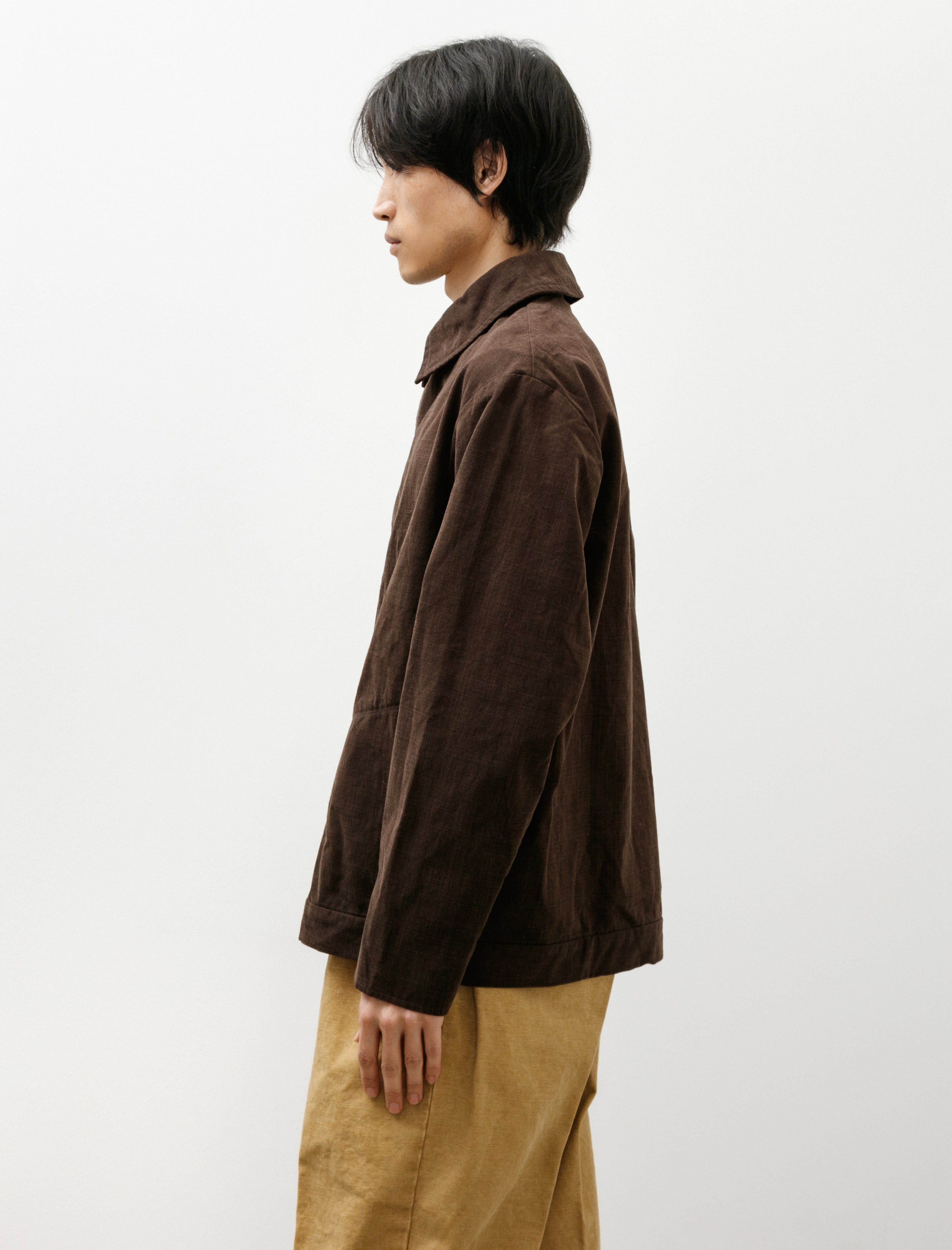 Oliver Church D Jacket Light Velvet Cotton Sleeve Lined Brown