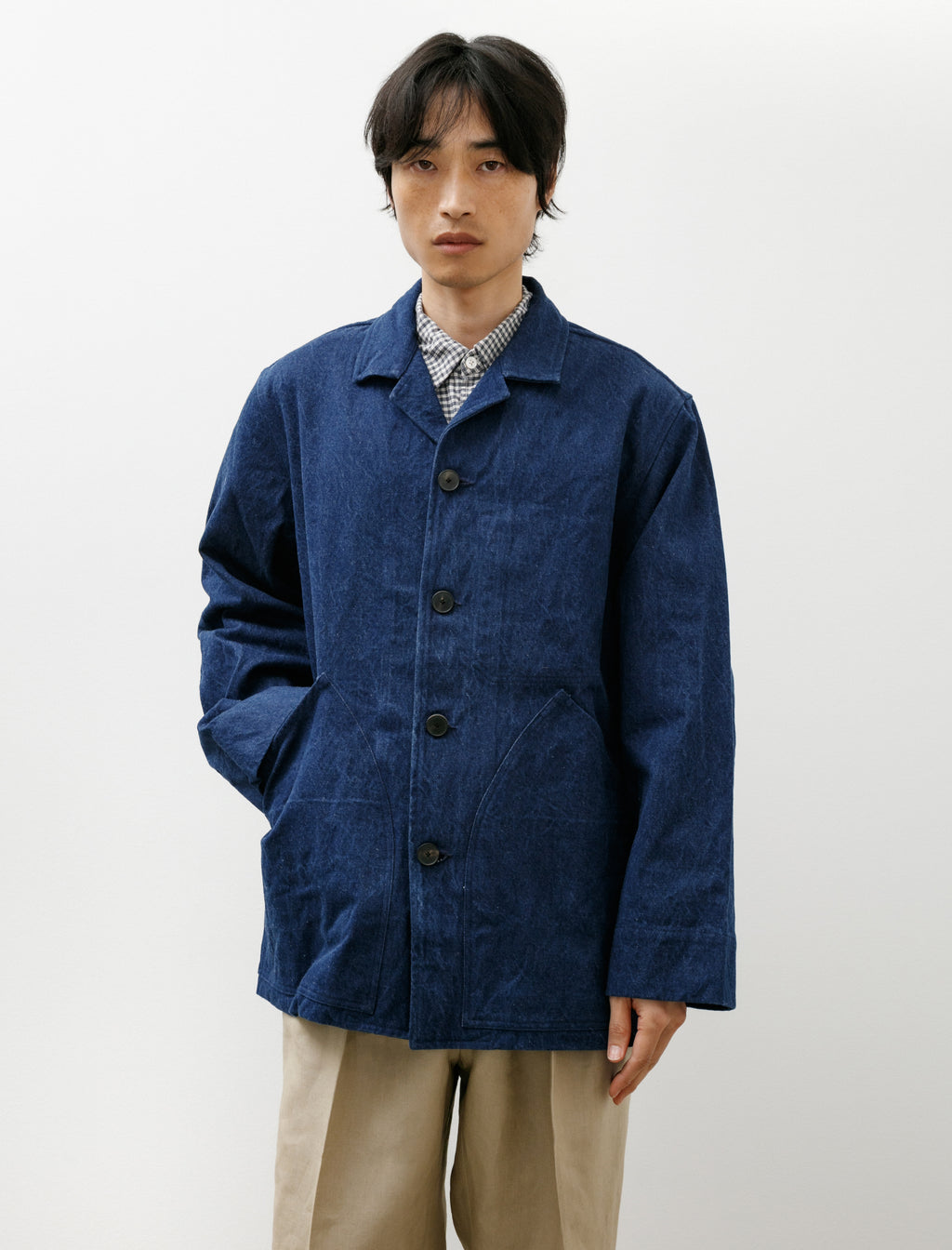 Oliver Church Big Jacket Cotton Linen Indigo Denim – Neighbour