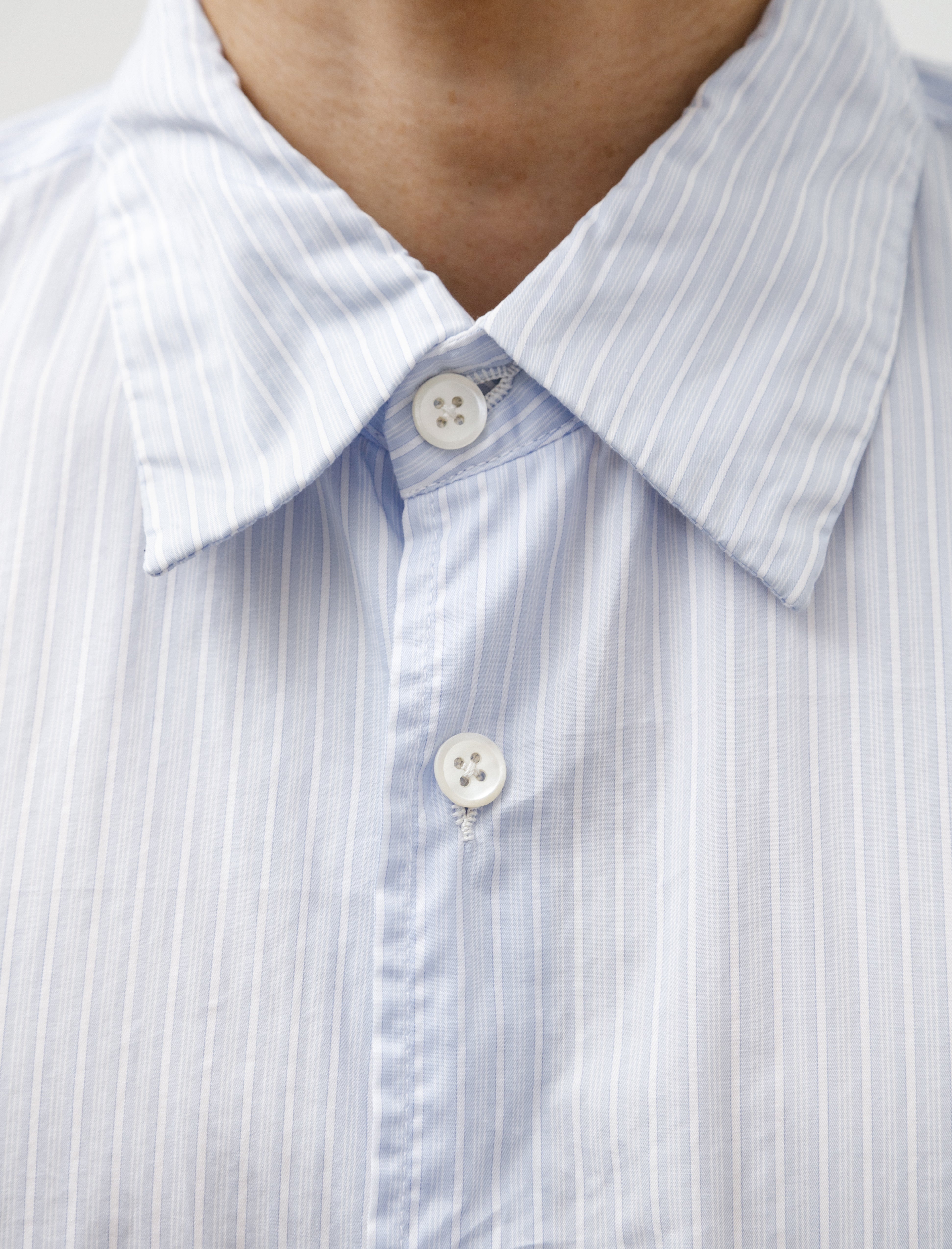 Oliver Church Classic Soft Shirt Italian Poplin Blue Stripe