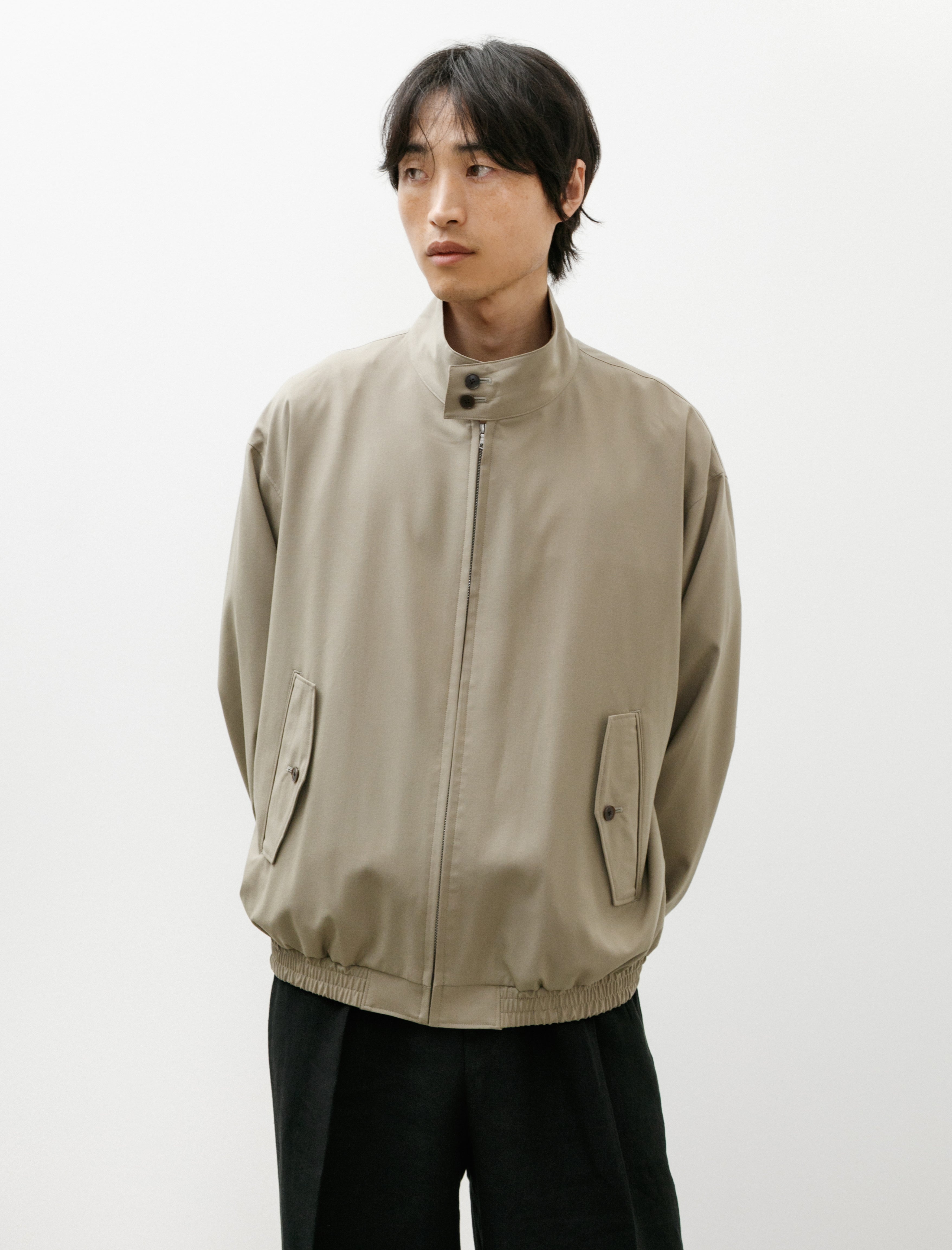 Auralee Ultra Fine Tropical Wool Zip Blouson Light Khaki