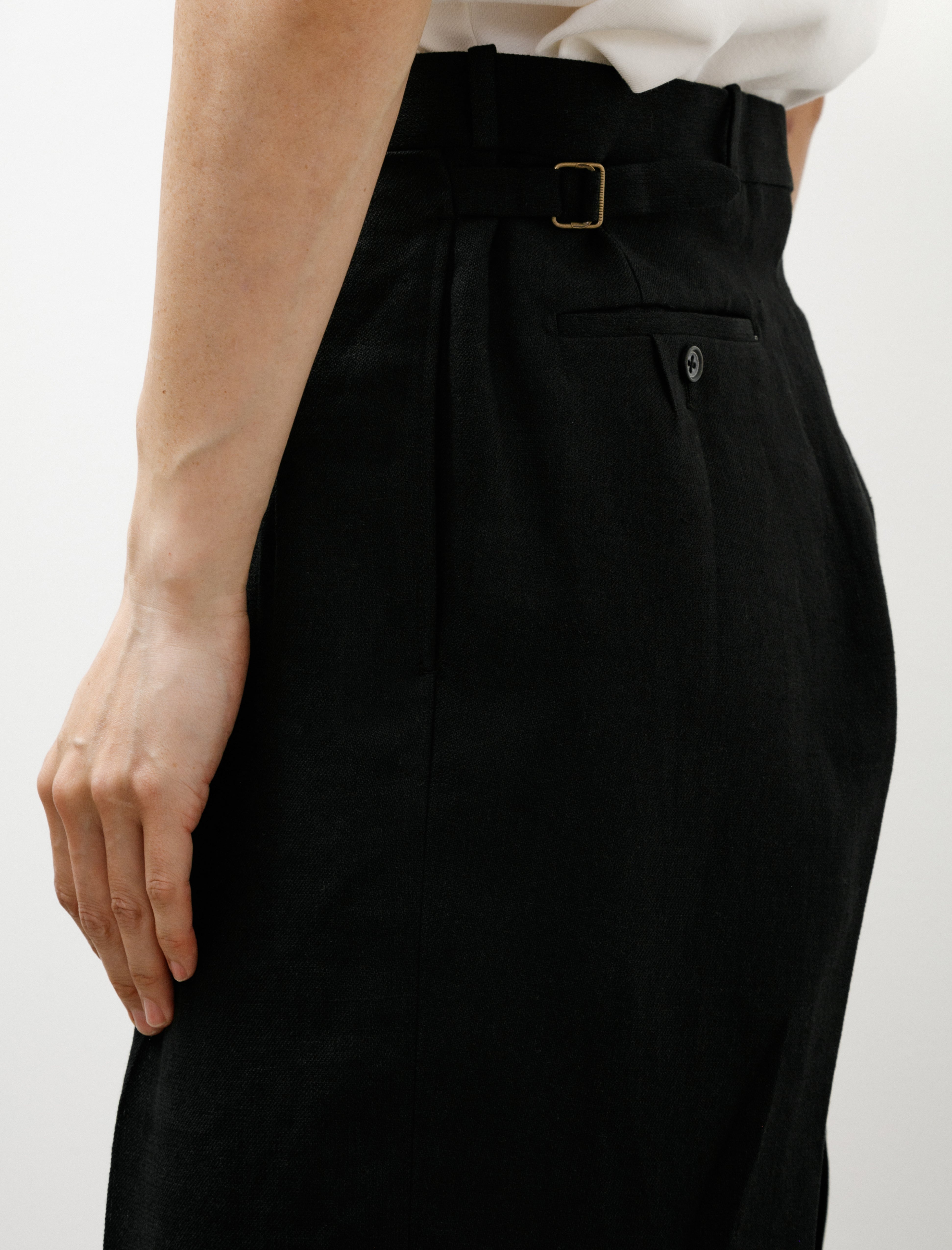 Maatee & Sons Jefferly Linen Pants Black