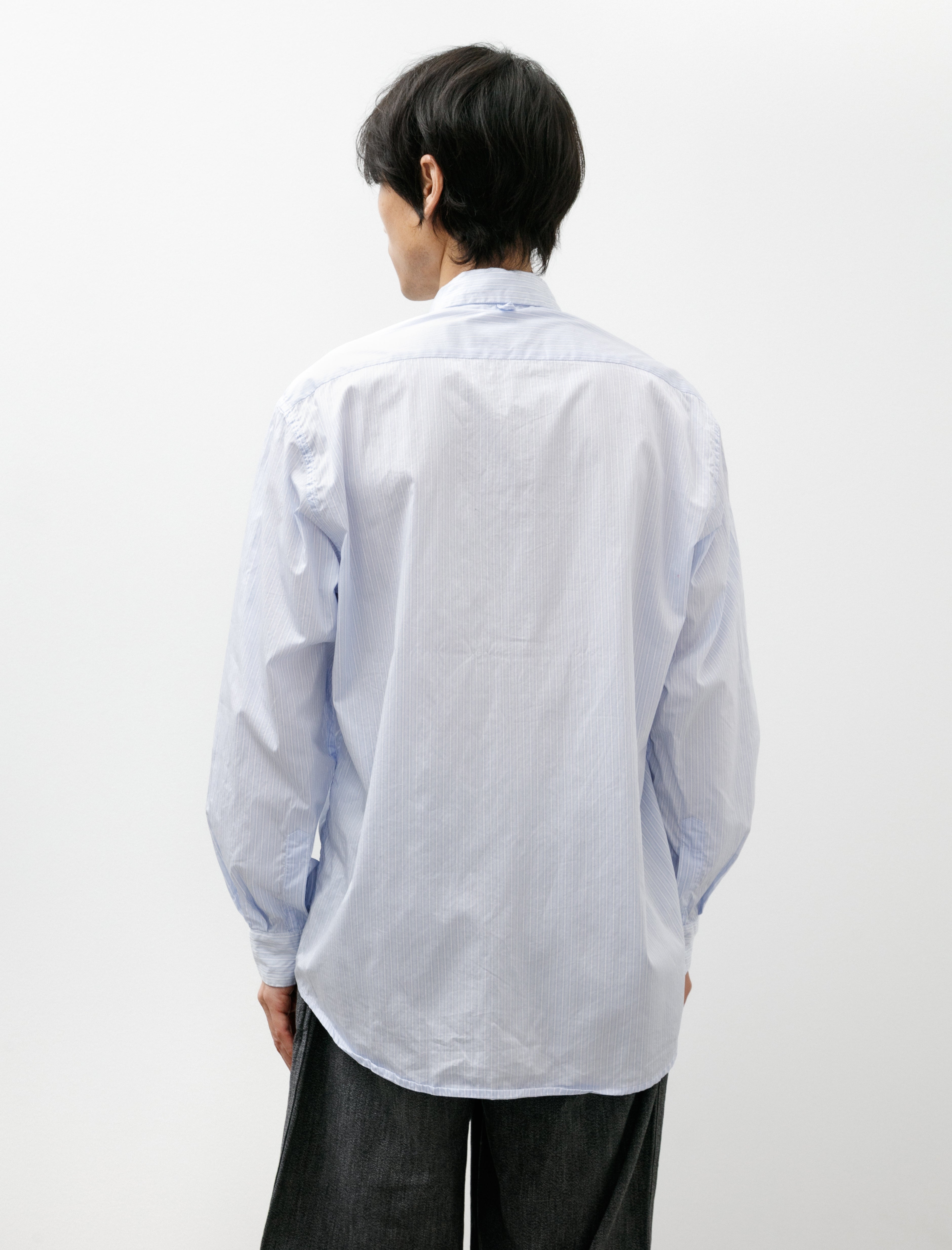 Oliver Church Classic Soft Shirt Italian Poplin Blue Stripe